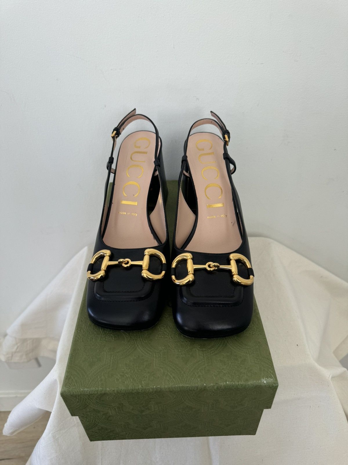 Gucci GUCCI Malaga kid Horsebit Slingback Size US 8.5 / IT 38.5 - 2 Thumbnail
