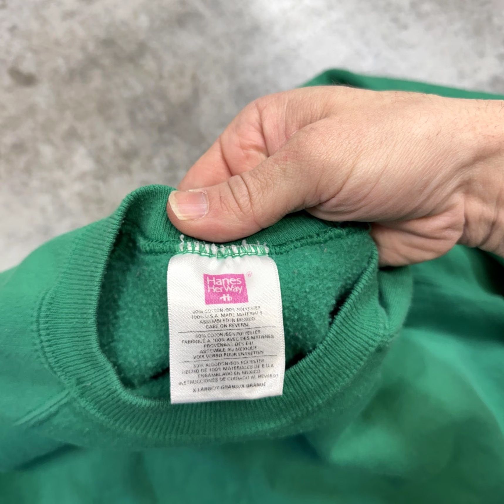 Hanes VINTAGE Hanes Her Way Sweatshirt Womens XL Green Crewneck Raglan Fleece 90s Size XL / US 12-14 / IT 48-50 - 2 Thumbnail
