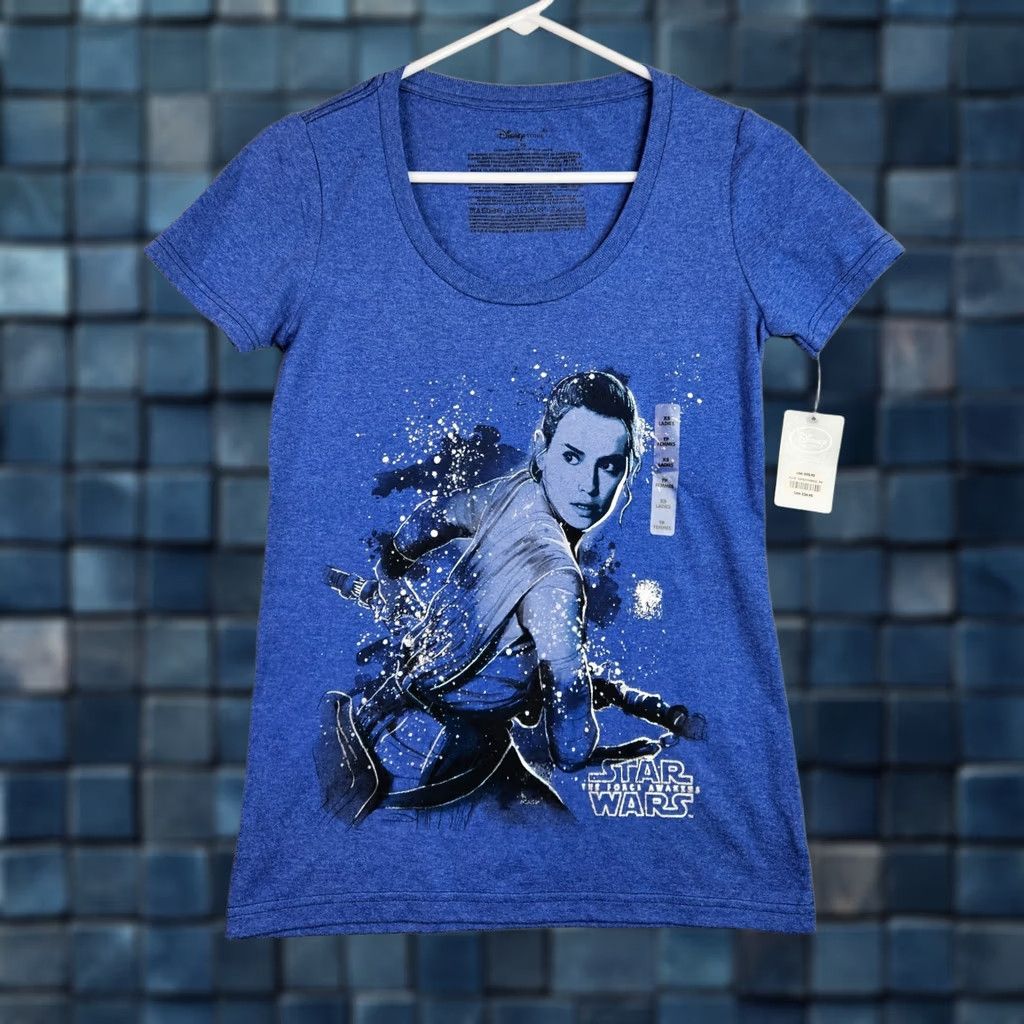 Disney Disney Star Wars Rey Graphic Tee Teens XS NWT Blue Cotton Blend Shirt Shirt Teens XS Women? Size XS / US 0-2 / IT 36-38 - 1 Thumbnail