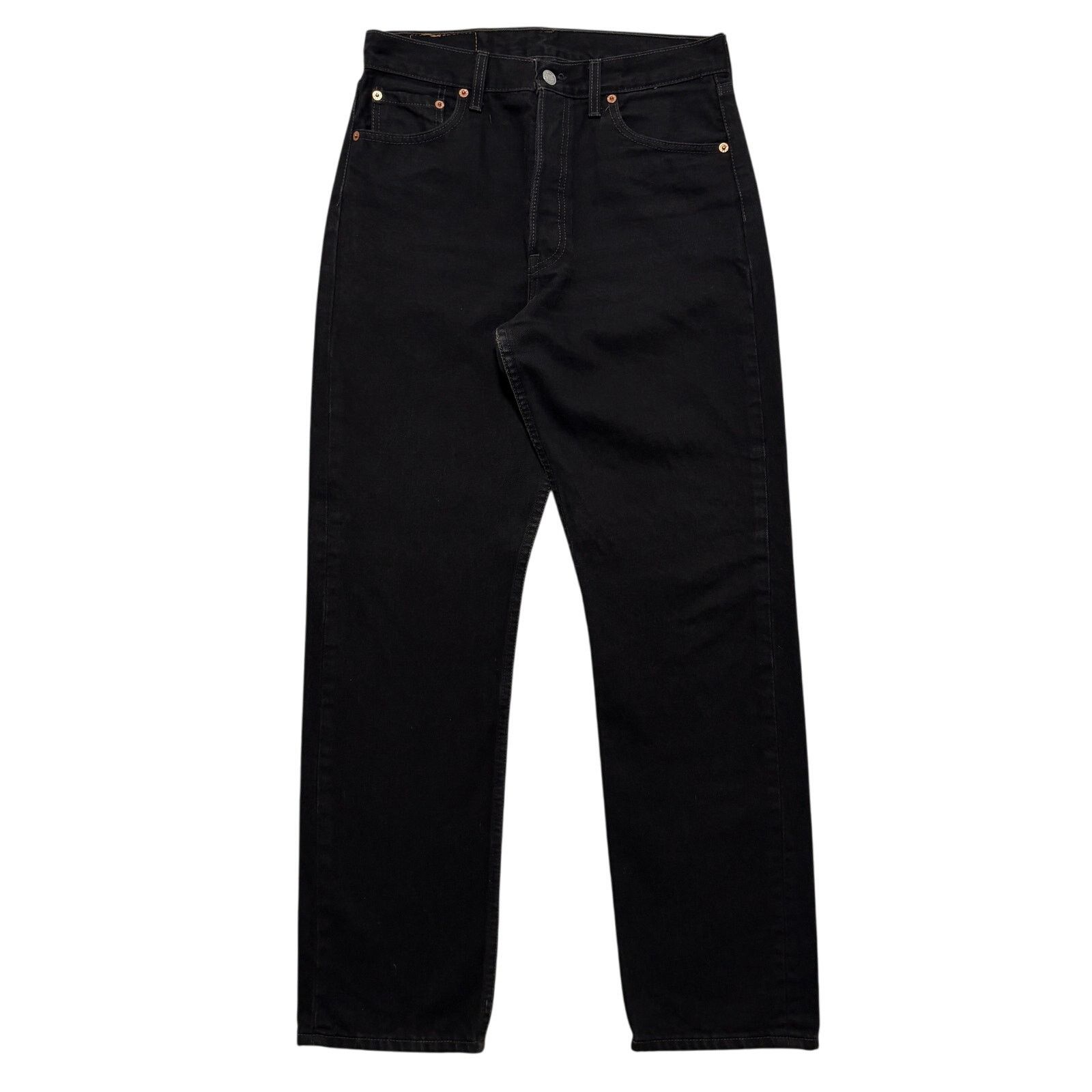 Levi's VTG 90s Levi's 501 Jeans Straight Leg Button Fly Black 30x30 Size US 30 / EU 46 - 1 Thumbnail