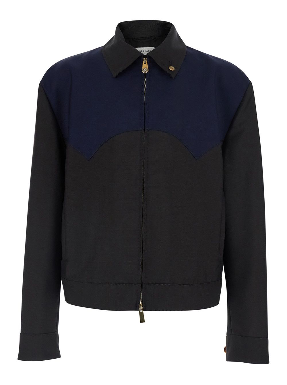 Versace Brown Jacket with Classic Collar and Zip Closure on the Front in Leather for Men Size US L / EU 52-54 / 3 - 1 Thumbnail