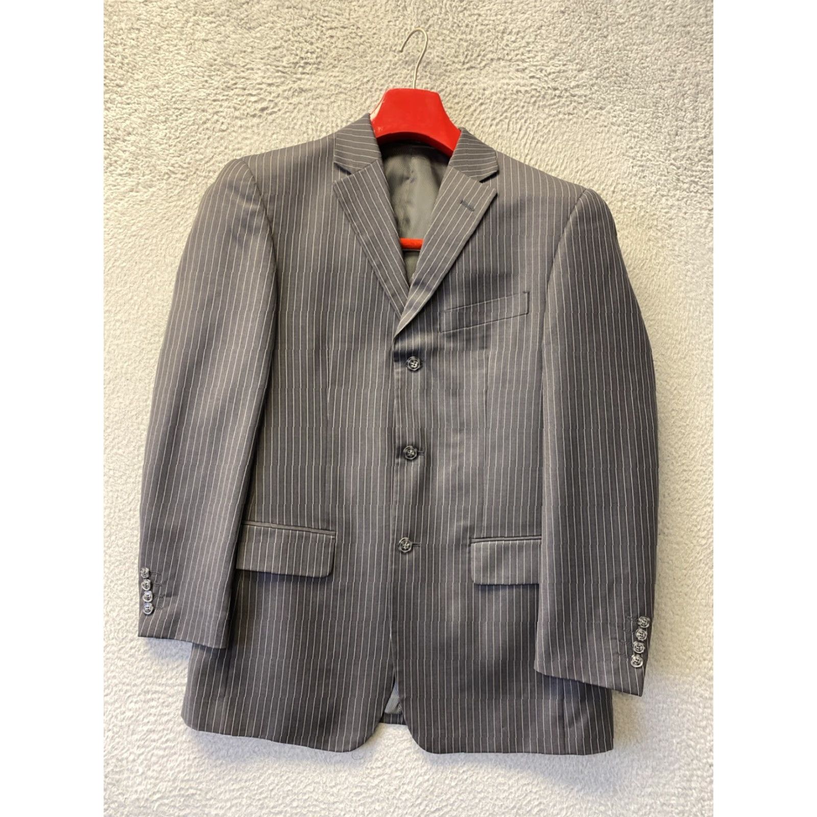 Vintage Giorgio Cosani 3 Piece Suit Wool Gray Striped Size 38R Regular Fit Mens 90s Size 38R - 2 Thumbnail