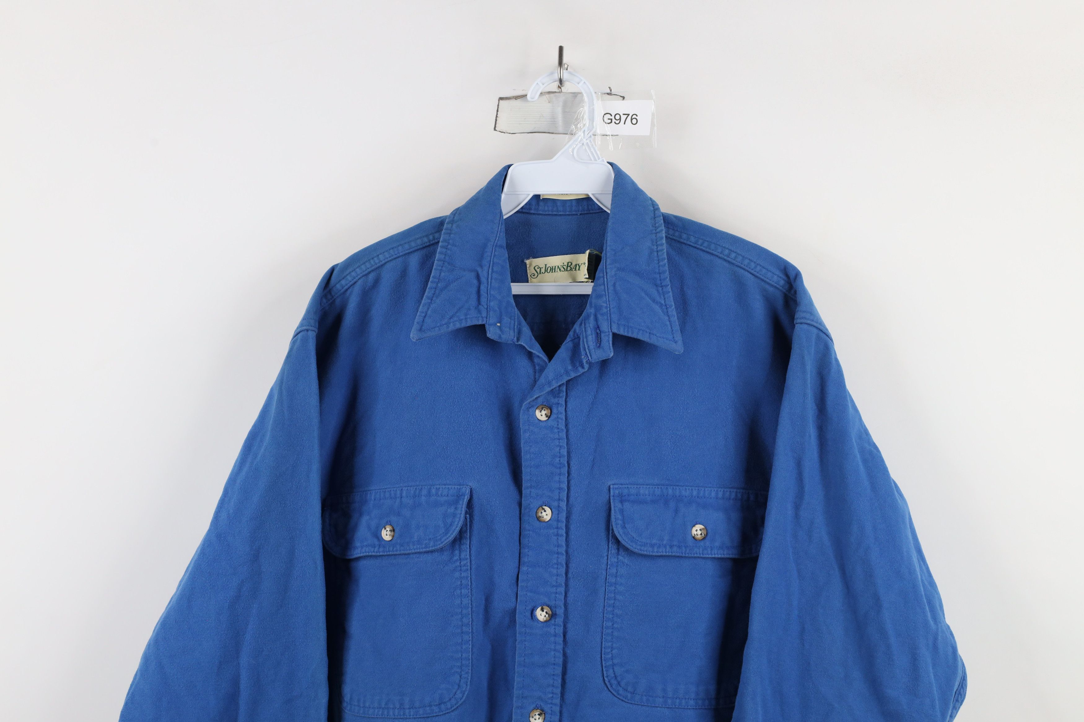 Vintage Vintage 90s Streetwear Cloth Collared Button Shirt Blue Size US L / EU 52-54 / 3 - 2 Thumbnail