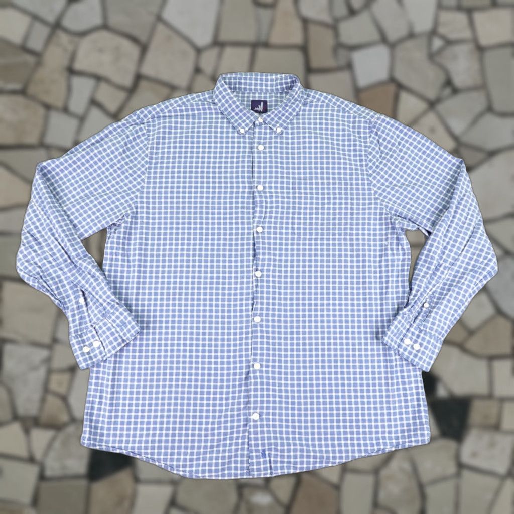 johnnie-O Johnnie O Shirt Mens XL Blue White Plaid Button Up Long Sleeve Surf Lightweight Size US XL / EU 56 / 4 - 1 Thumbnail