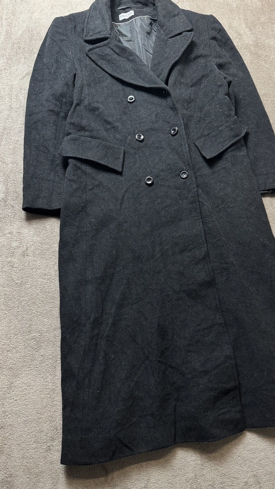 Frame Wool Cashmere Double Breast Long Coat gucci ysl loro piana Size XL / US 12-14 / IT 48-50 - 3 Thumbnail