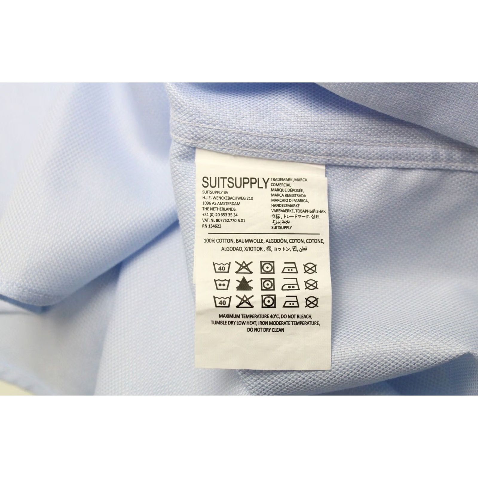 Suitsupply Suitsupply Shirt Mens 41L / 16L Blue Try Slim Fit Formal Men Button Size 42R - 7 Thumbnail