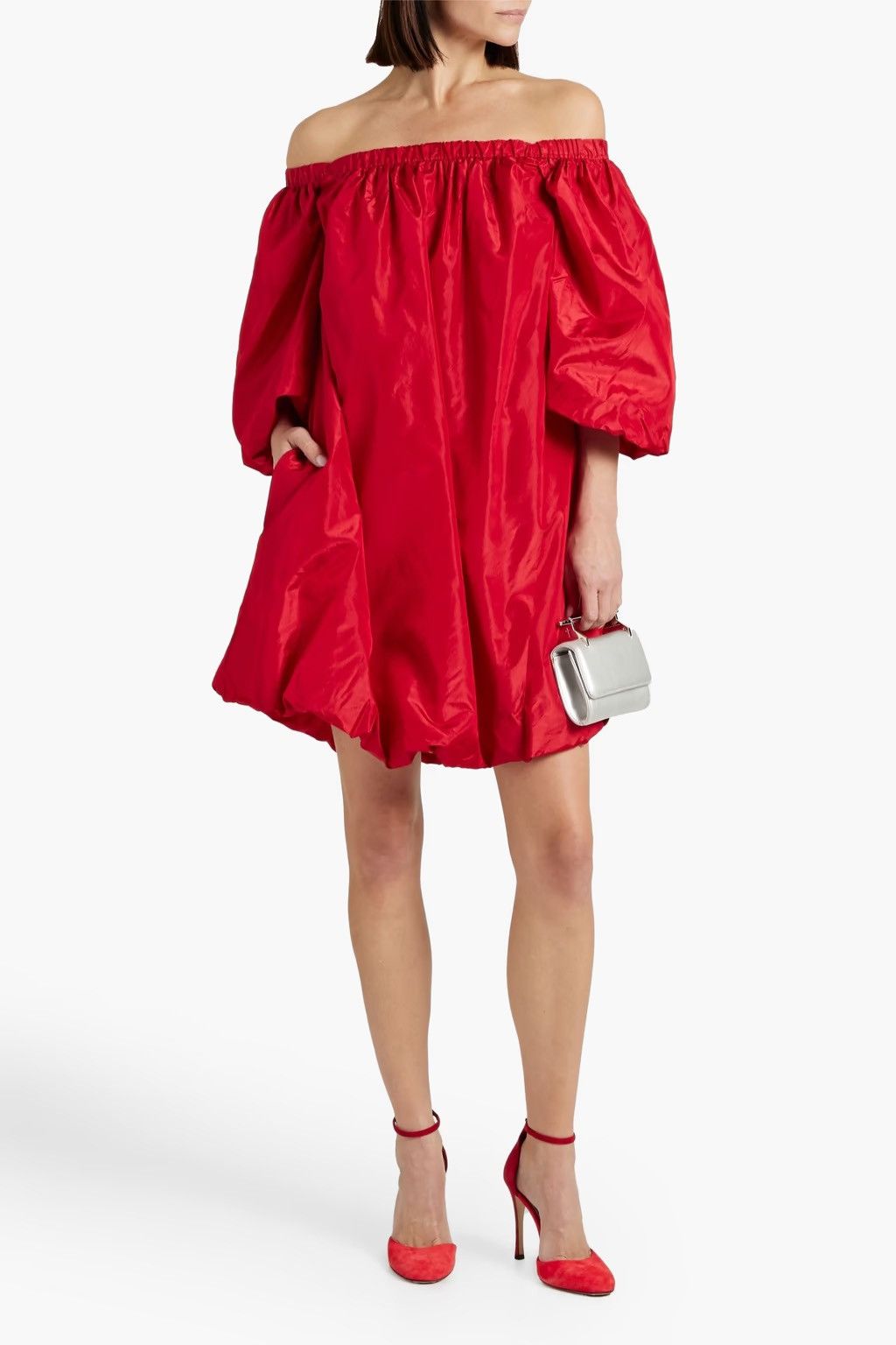 Valentino VALENTINO GARAVANI Off-the-shoulder Silk-satin Dress Size XS / US 0-2 / IT 36-38 - 1 Thumbnail