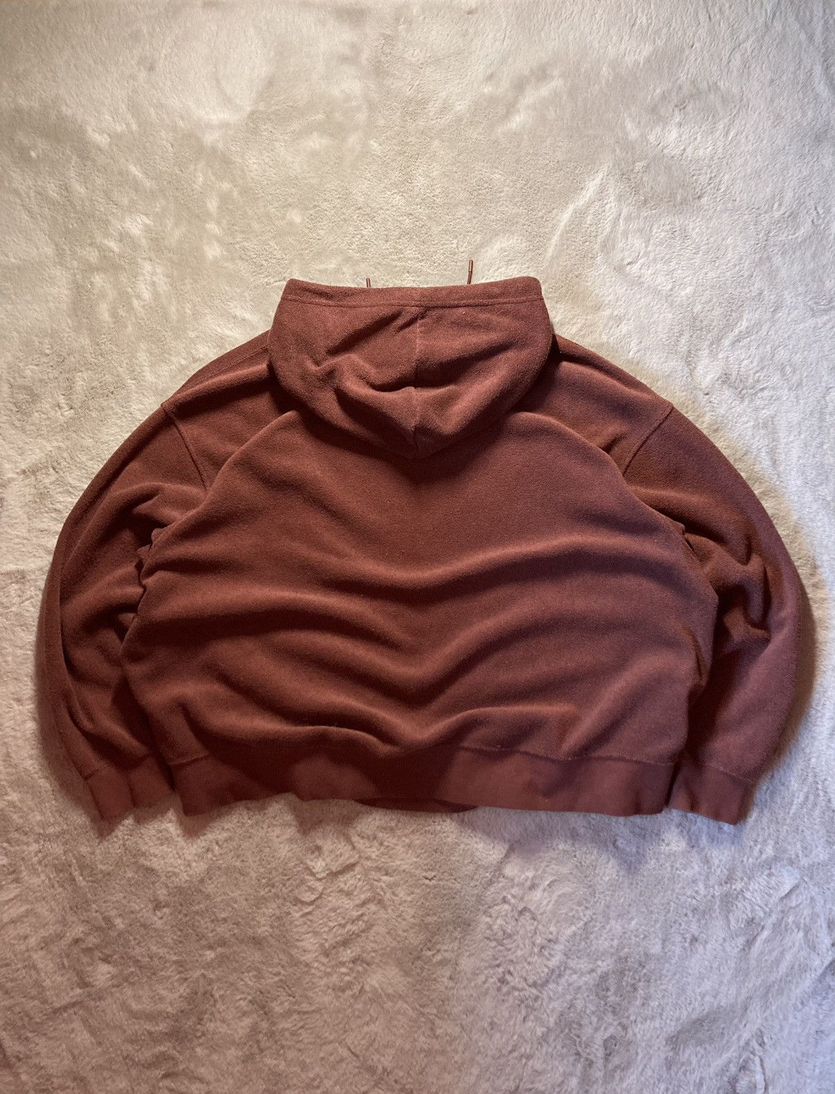 Nike × Vintage ⛩️Nike Hoodie Brown Center Logo Fleece Travis Style Swoosh ⛩️ Size US XL / EU 56 / 4 - 3 Thumbnail