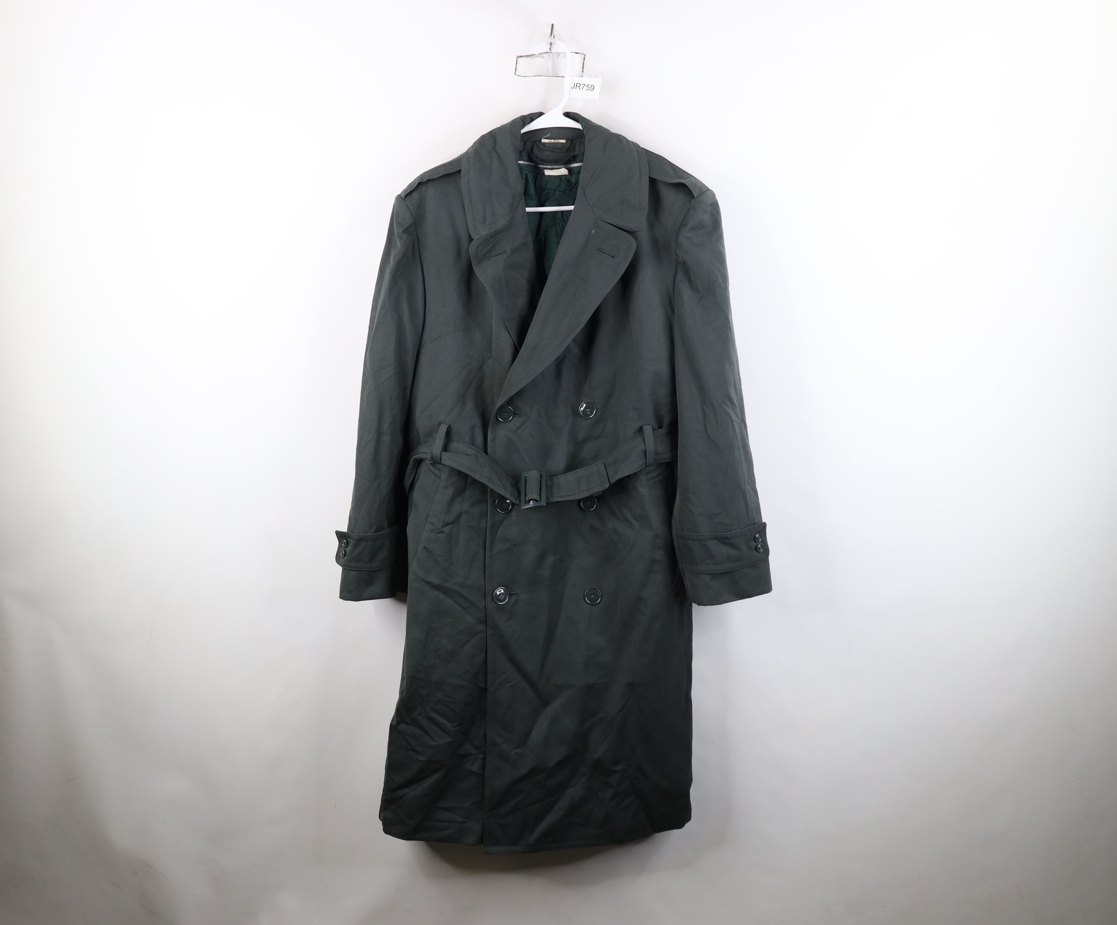 Vintage Vintage 60s Vietnam War Gabardine Lined Belted Trench Coat Size US L / EU 52-54 / 3 - 1 Thumbnail