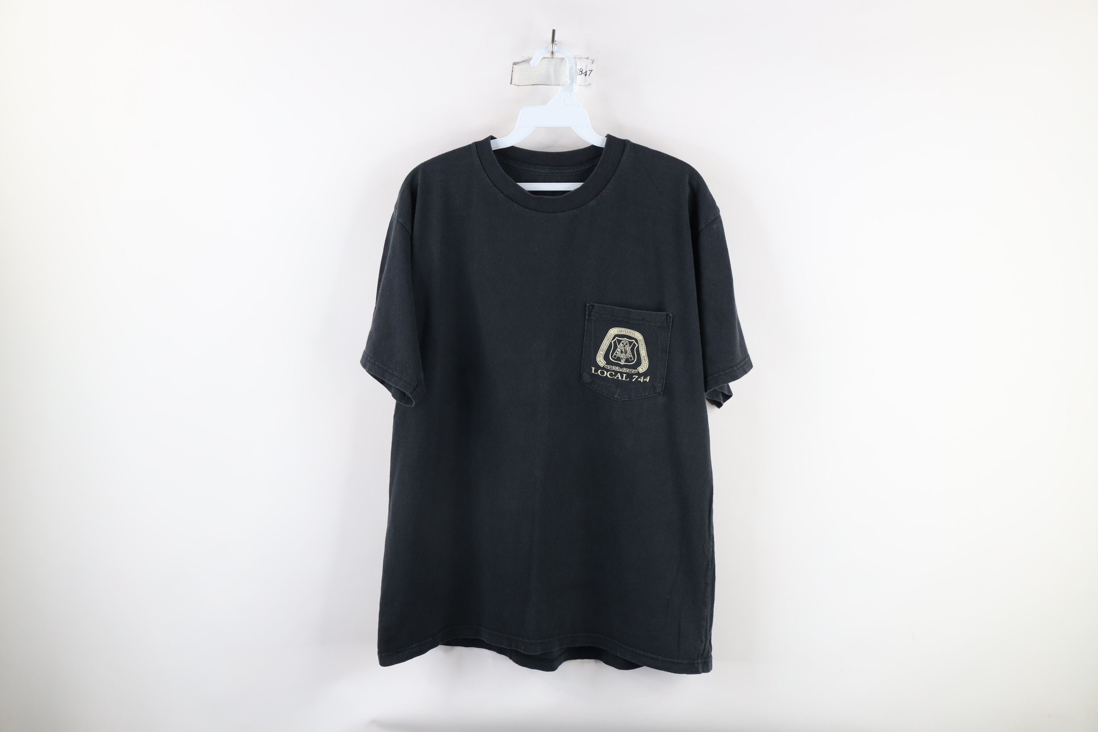 Vintage Vintage 90s 744 Union Carpenters and Joiners T-Shirt Black Size US XL / EU 56 / 4 - 1 Thumbnail