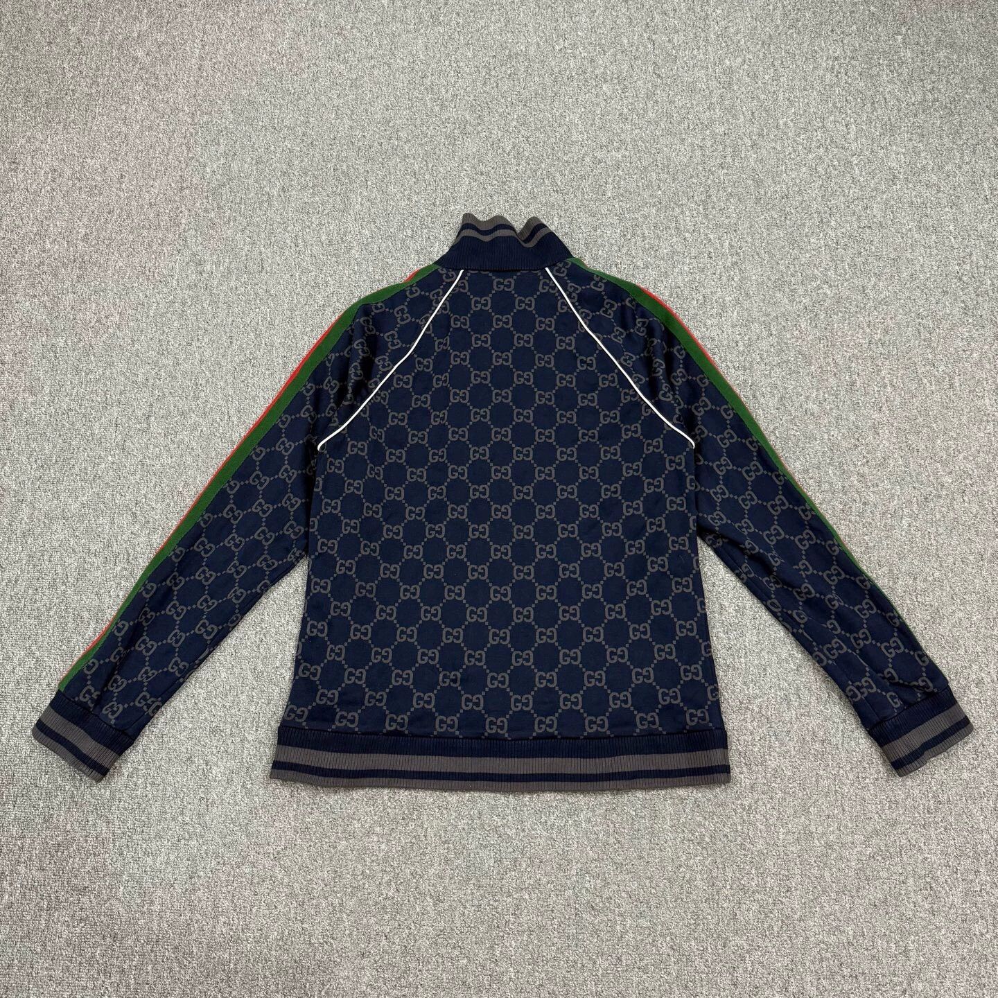 Gucci 24 red green stripe webbing navy monogram jacket XXL