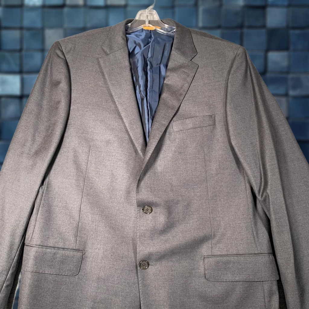 Loro Piana Hickey Freeman Suit Jacket Mens 46 Long Gray Loro Piana Wool Blazer 2 Button Size 46R - 1 Thumbnail