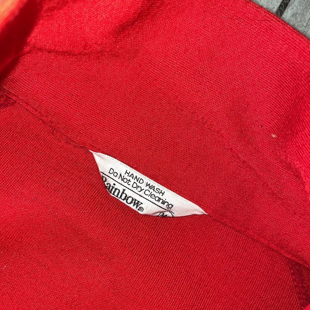 Rainbow × Vintage Vintage 70s Red Zip Up SWEATSHIRT Size US M / EU 48-50 / 2 - 4 Thumbnail