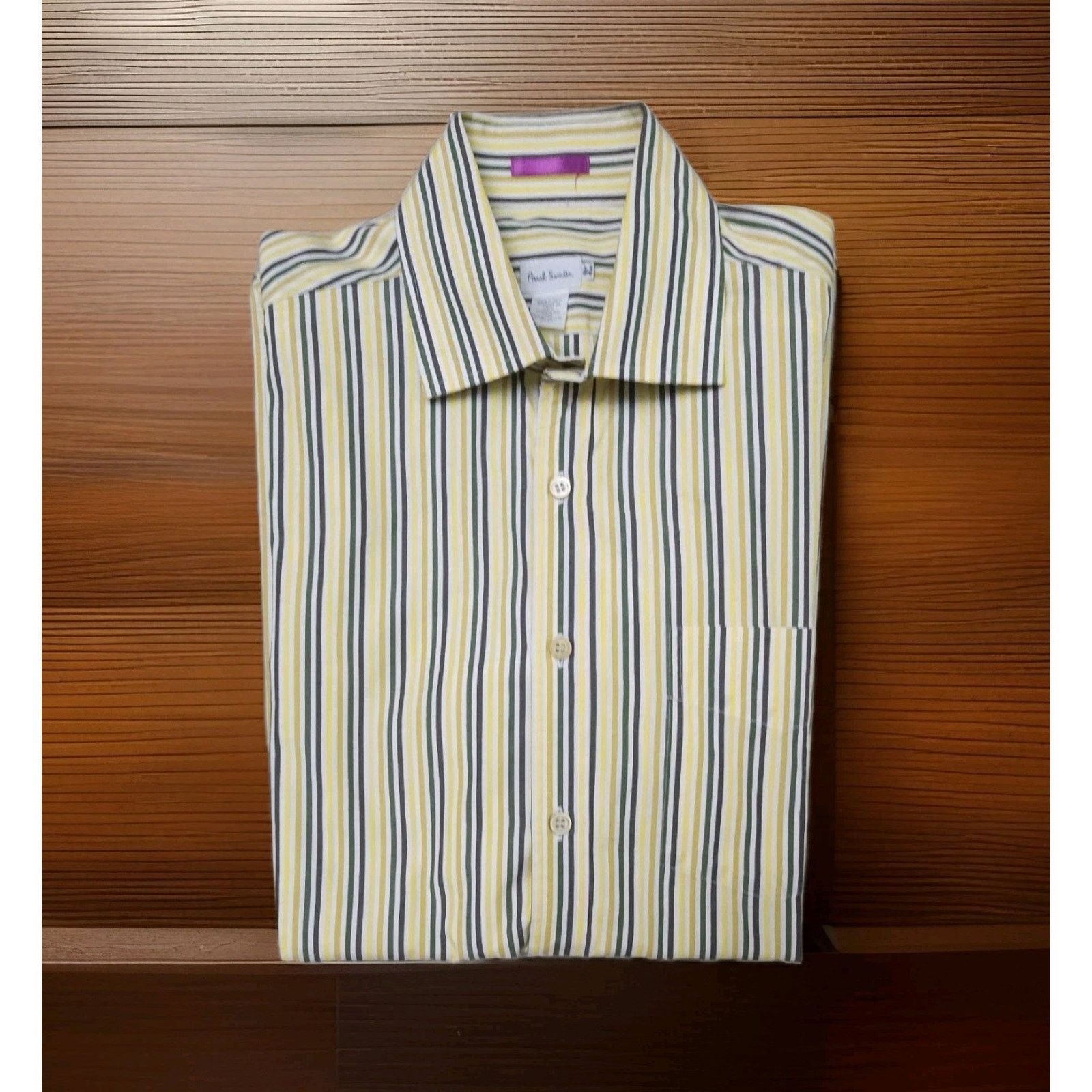 Paul Smith PAUL SMITH Mens Shirt Striped Short Sleeve Cotton Italy 16.5 Size US M / EU 48-50 / 2 - 1 Thumbnail