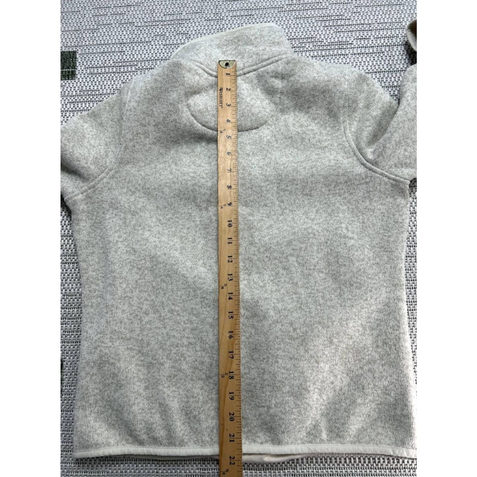 Vintage L.L. Bean Fleece Pullover Sweater Women Small Petite Gray Knit Mock Neck Raglan Sleeve Winter Casual Pullover Lightweight Pockets Button Size S / US 4 / IT 40 - 5 Thumbnail