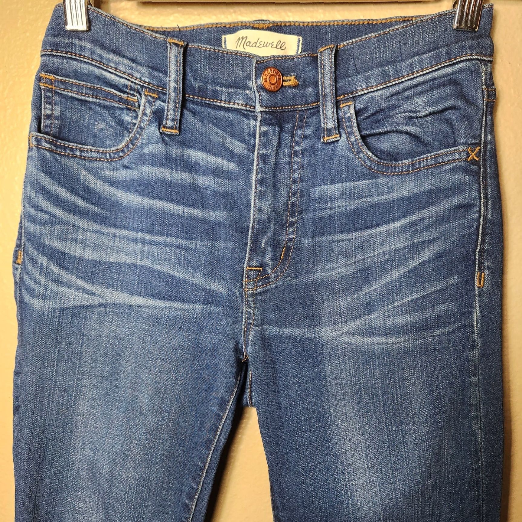 Madewell Madewell High Rise Skinny Jeans in Orson Wash - Size 24 - Women - Regular - Denim - Blue - Skinny - Roadtripper - 90s? (no, avoid wrong) Size 42" / US 20 - 2 Thumbnail