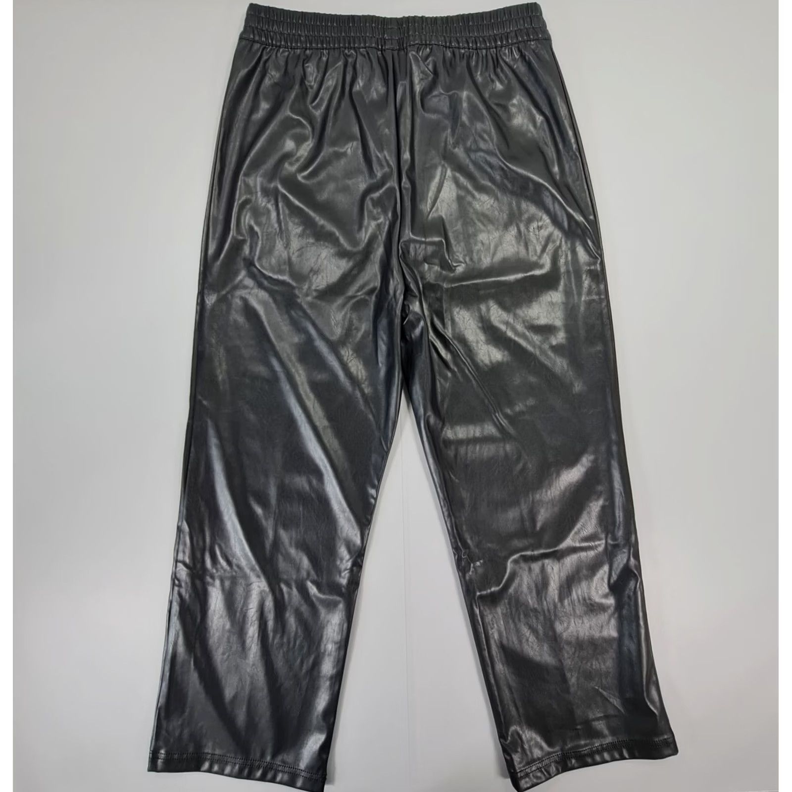 Puma PUMA Womens Trousers Black Large Faux Leather Straight Leg Elastic Waist Pockets 535692 Size 36" / US 14 / IT 50 - 7 Thumbnail