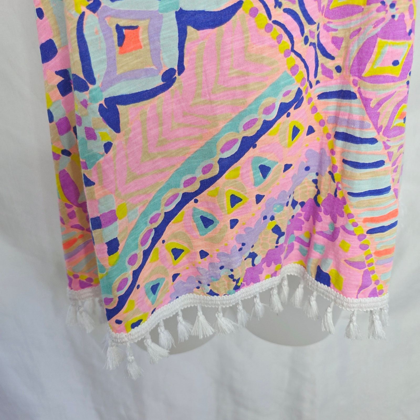 Lilly Pulitzer Lilly Pulitzer Multi Colored Auden Tank Top W Tassels Large Size L / US 10 / IT 46 - 4 Thumbnail