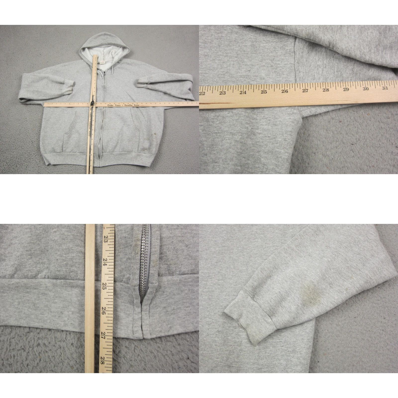 Hanes Hanes Hoodie Mens 2XL Gray Full Zip Sweatshirt 90s Cotton Casual Vintage Zip Hooded Sweatshirt Swing Tag? Size US XXL / EU 58 / 5 - 8 Thumbnail