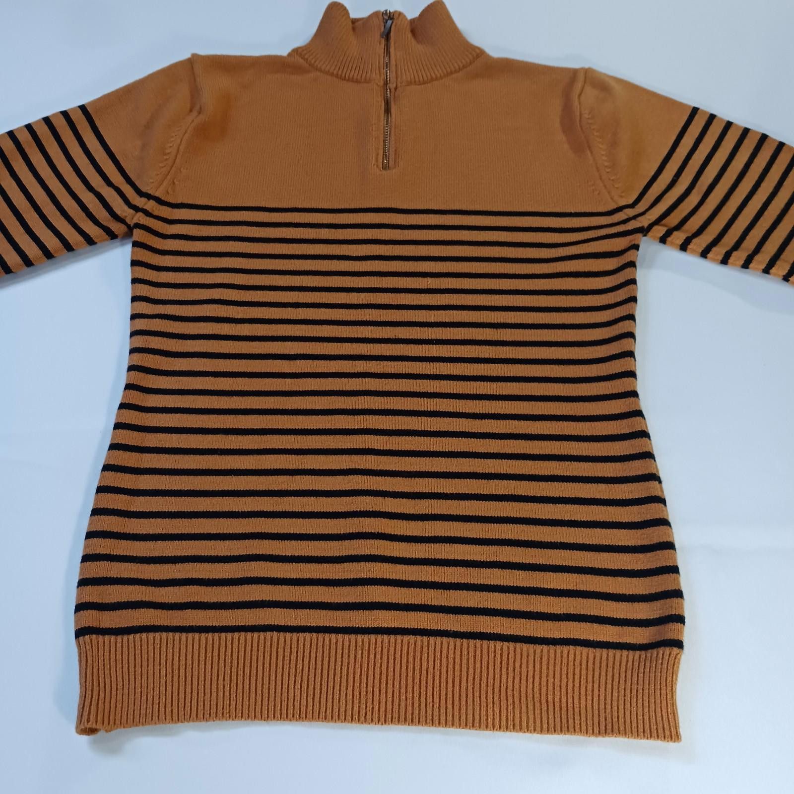 Other Coofandy Women's Orange & Black Stripes 1/4 Zip Sweater M Size M / US 6-8 / IT 42-44 - 12 Thumbnail