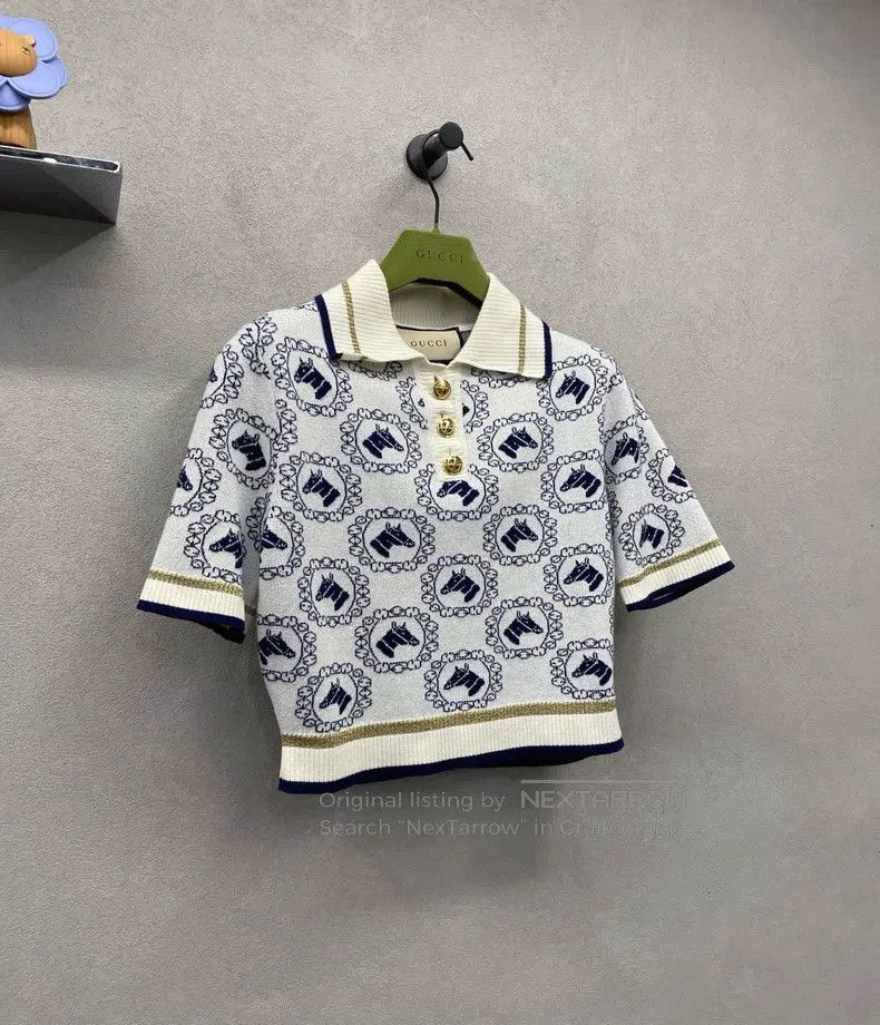 Gucci Gucci Animal pattern knitted short-sleeved polo shirt Size S / US 4 / IT 40 - 3 Thumbnail