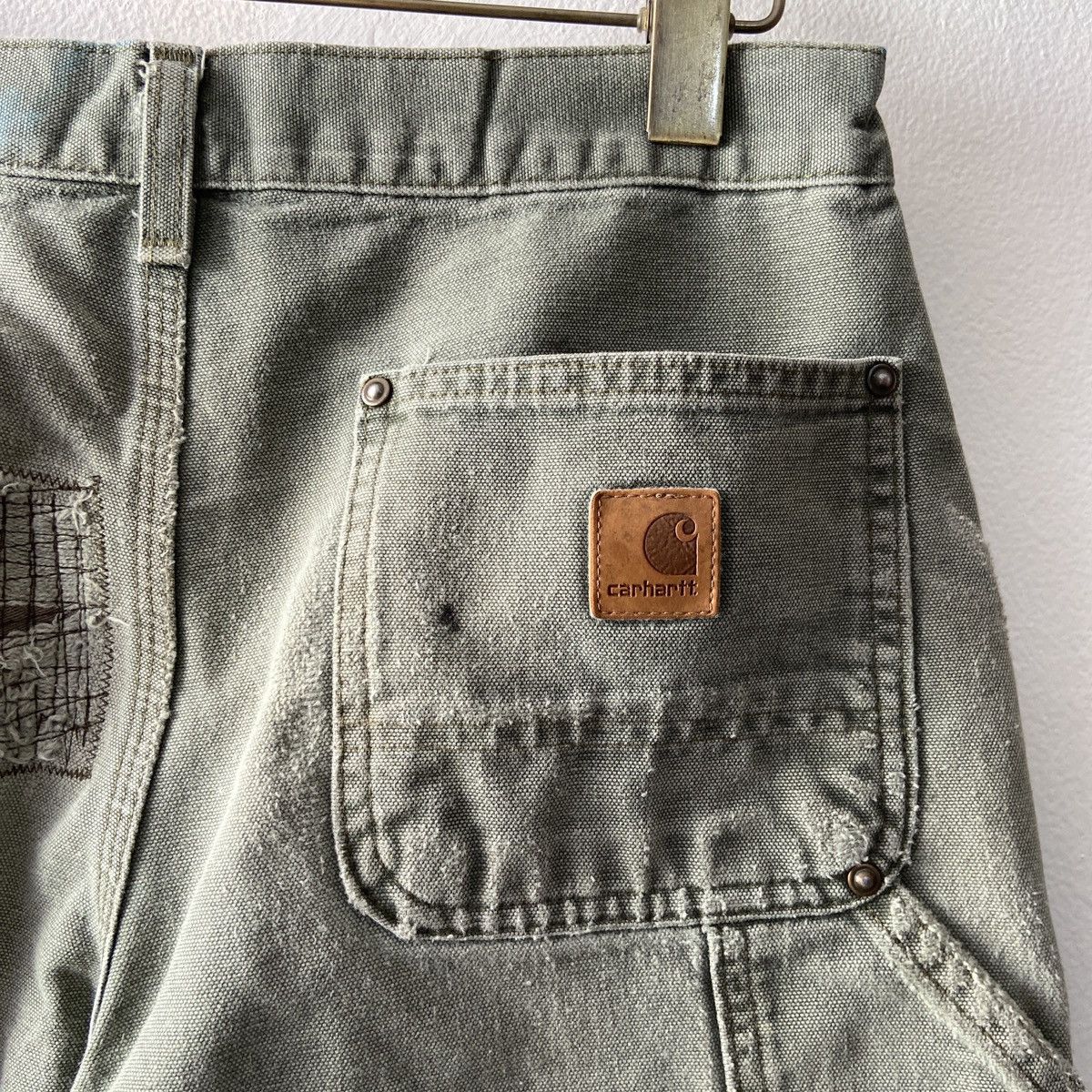 Carhartt × Vintage Distressed Faded Vintage Carhartt Double Knee Moss Green Size US 30 / EU 46 - 6 Thumbnail
