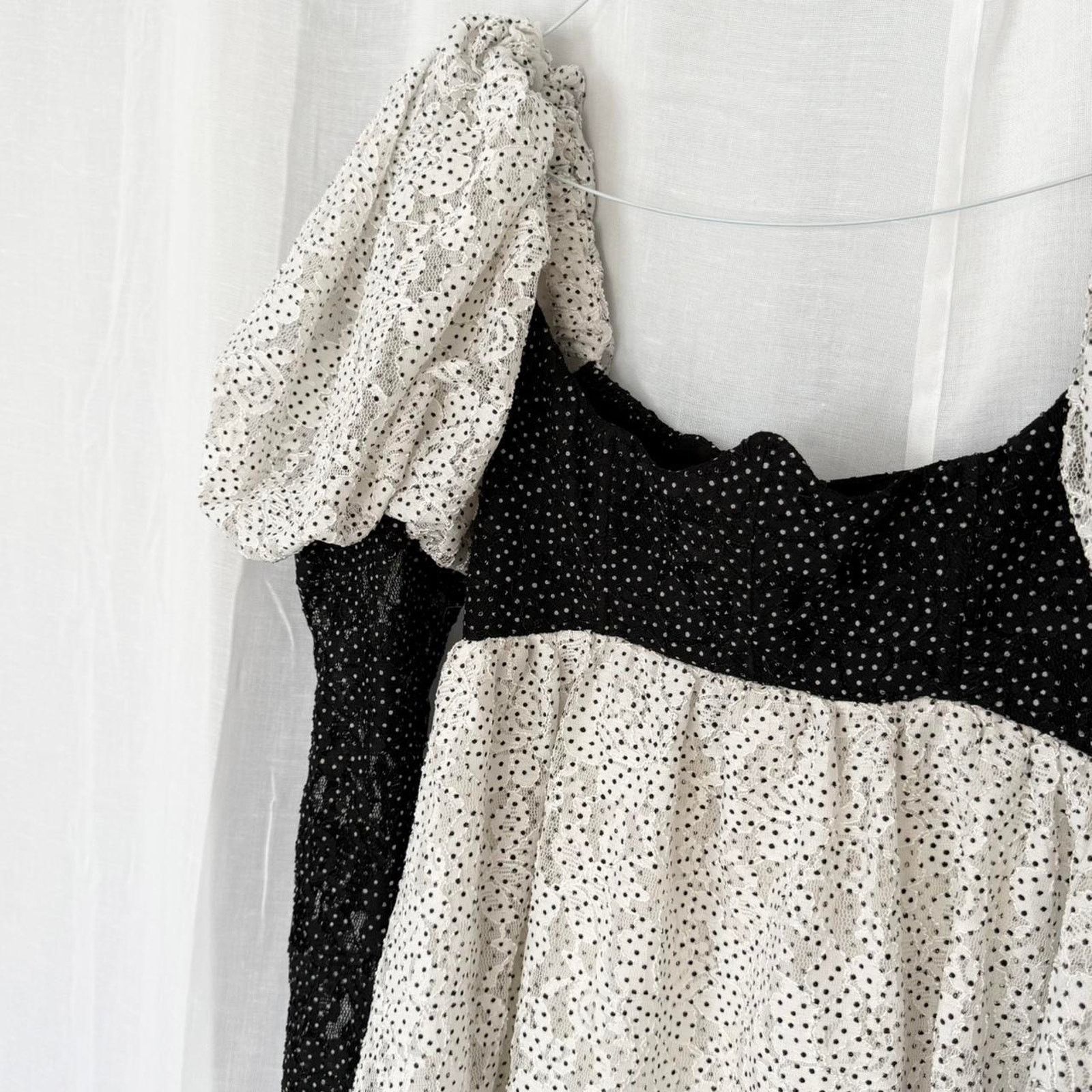For Love & Lemons ✿ For Love & Lemons Lace Polka Dot Babydoll Dress + Gloves ✿ Size L / US 10 / IT 46 - 5 Thumbnail