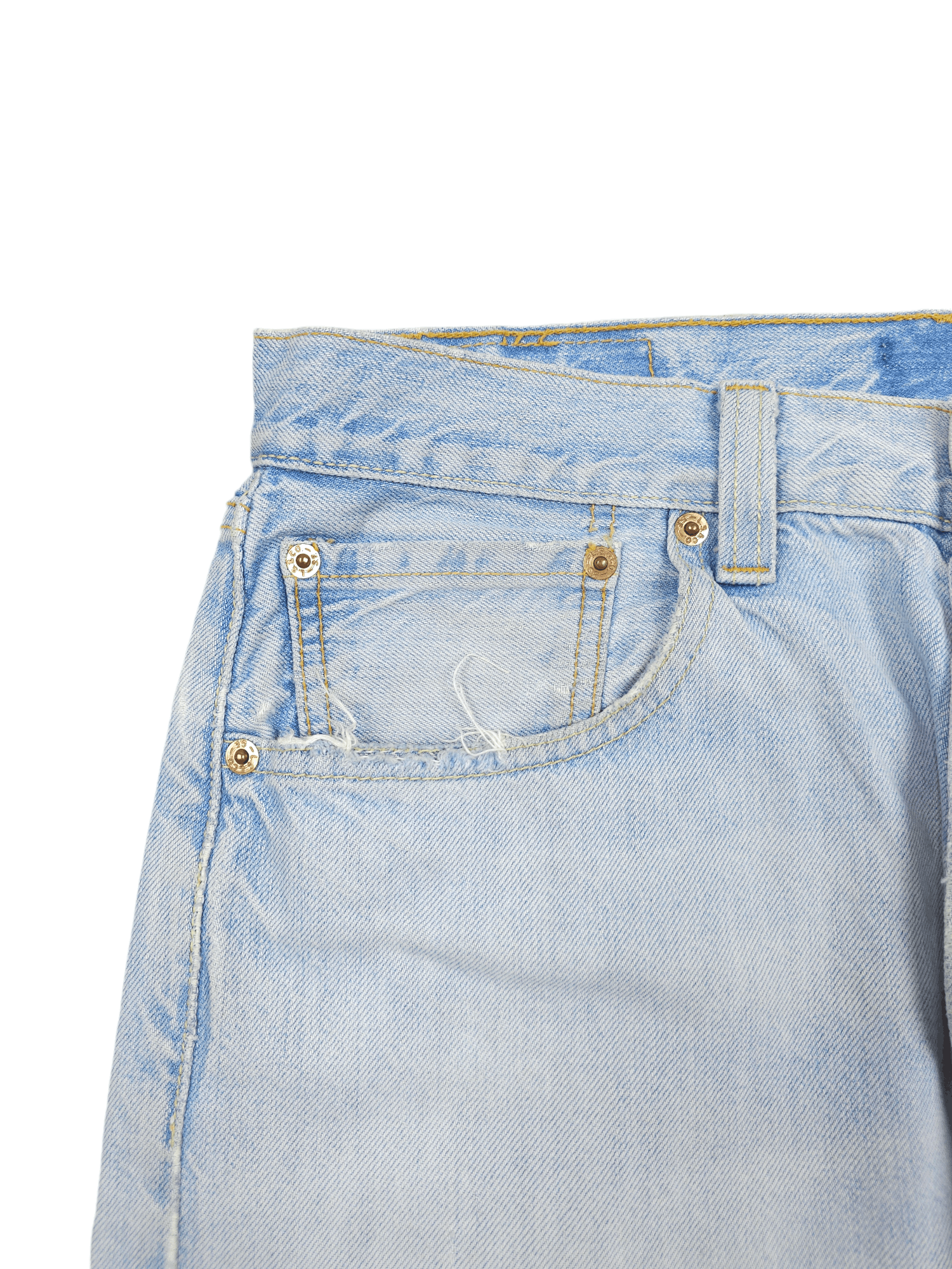 Levi's × Vintage 💎 32/32 Distressed Levi's 501 Regular Ripped Jeans Straight Size US 32 / EU 48 - 3 Thumbnail