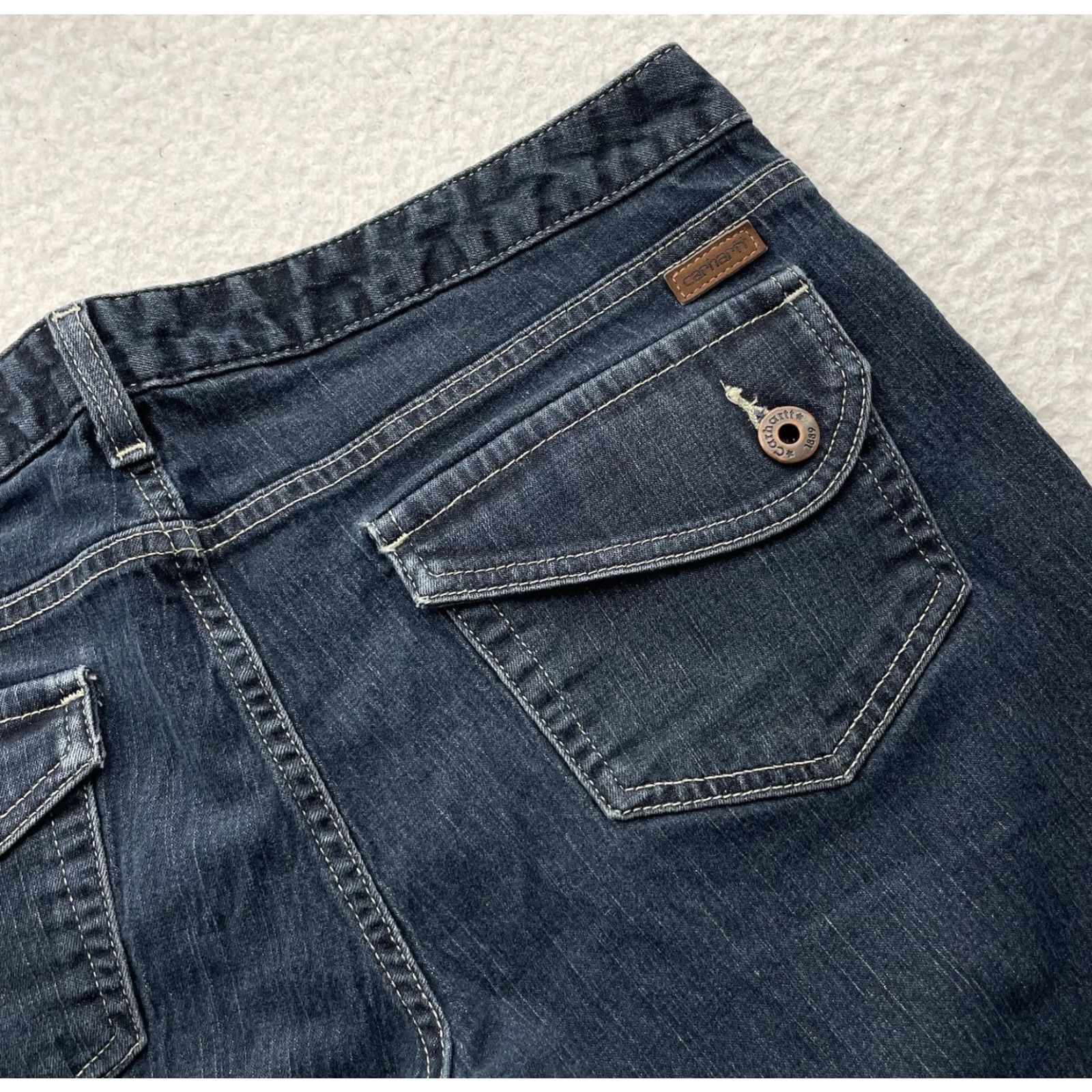 Carhartt Carhartt Jeans Womens 33x32 Modern Fit Dark Wash Blue 5-Pocket Denim Jeans Slim Straight Mens? Size 24" / US 00 / IT 34 - 2 Thumbnail