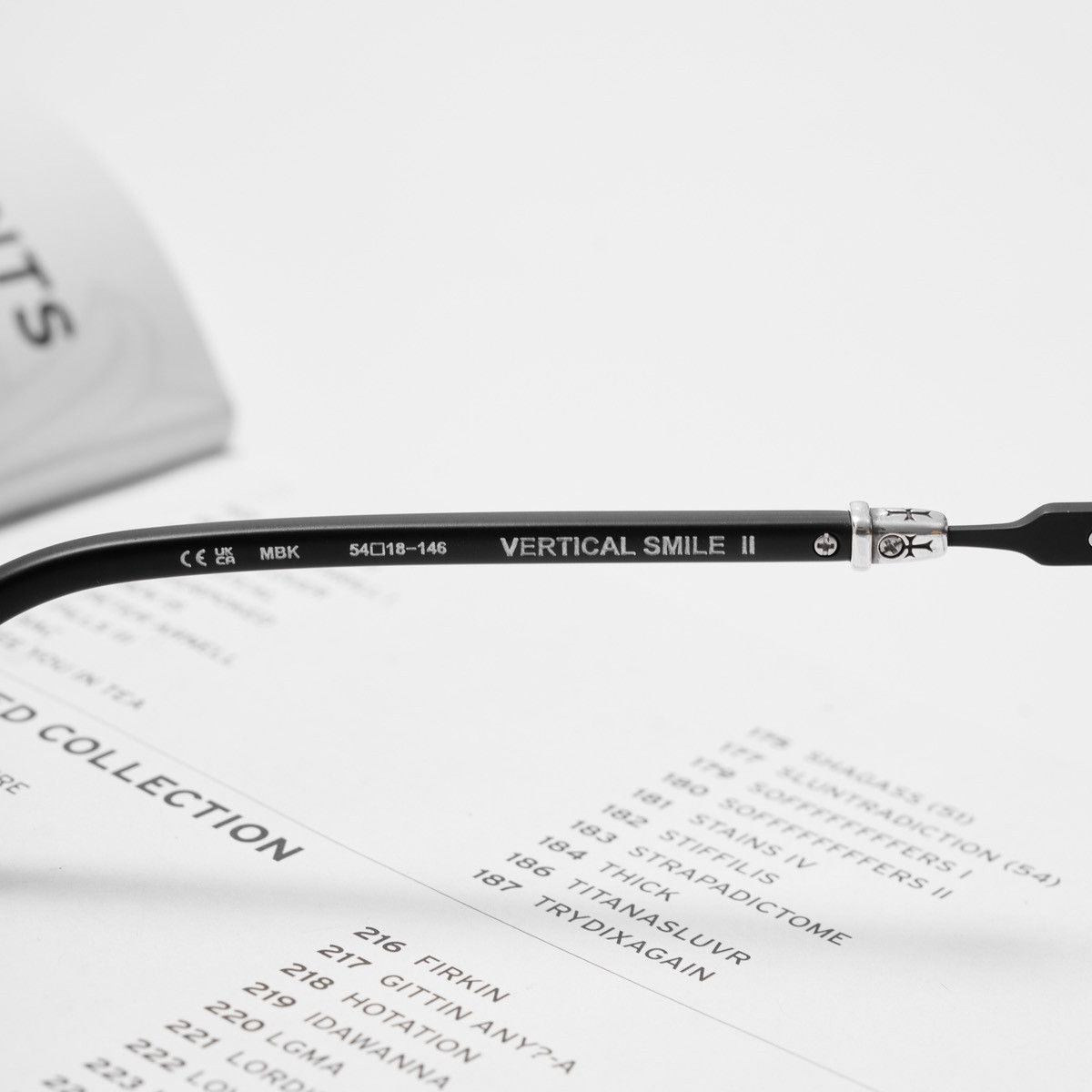 Chrome Hearts CHROME HEARTS VERTICAL SMILE II MATTE BLACK GLASSES Size ONE SIZE - 5 Thumbnail