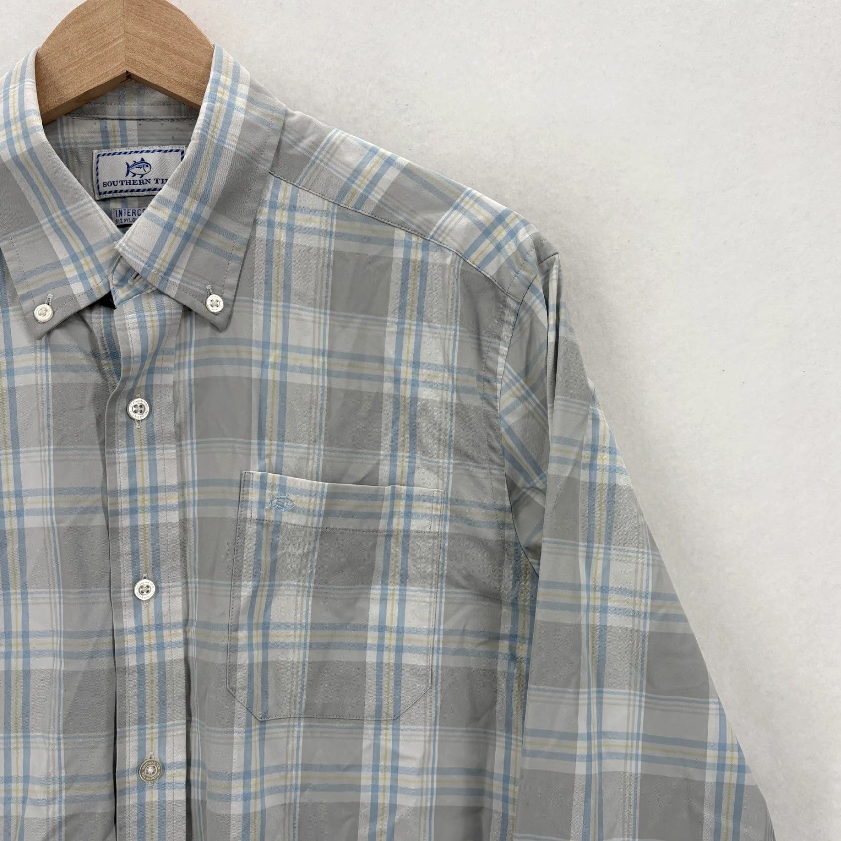 Southern Tide VINTAGE Southern Tide Intercoastal Shirt Mens M Gray Plaid Stretch Button Front Size US M / EU 48-50 / 2 - 2 Thumbnail
