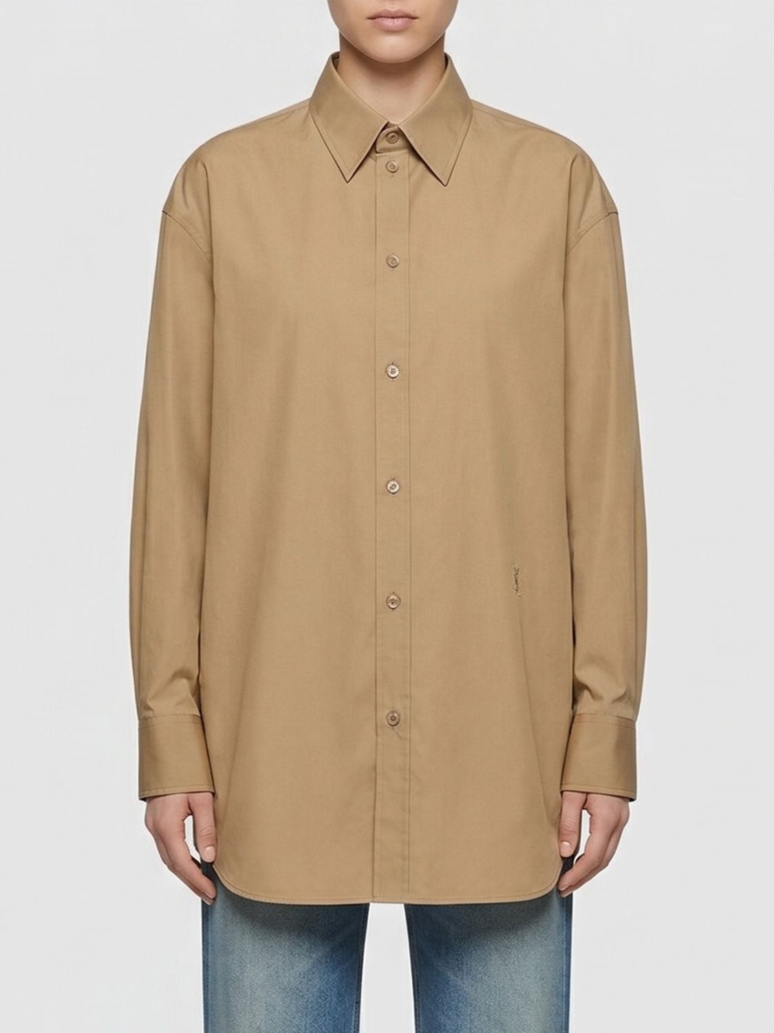 Saint Laurent Paris Saint Laurent Shirt Woman Brown Size XS / US 0-2 / IT 36-38 - 1 Thumbnail