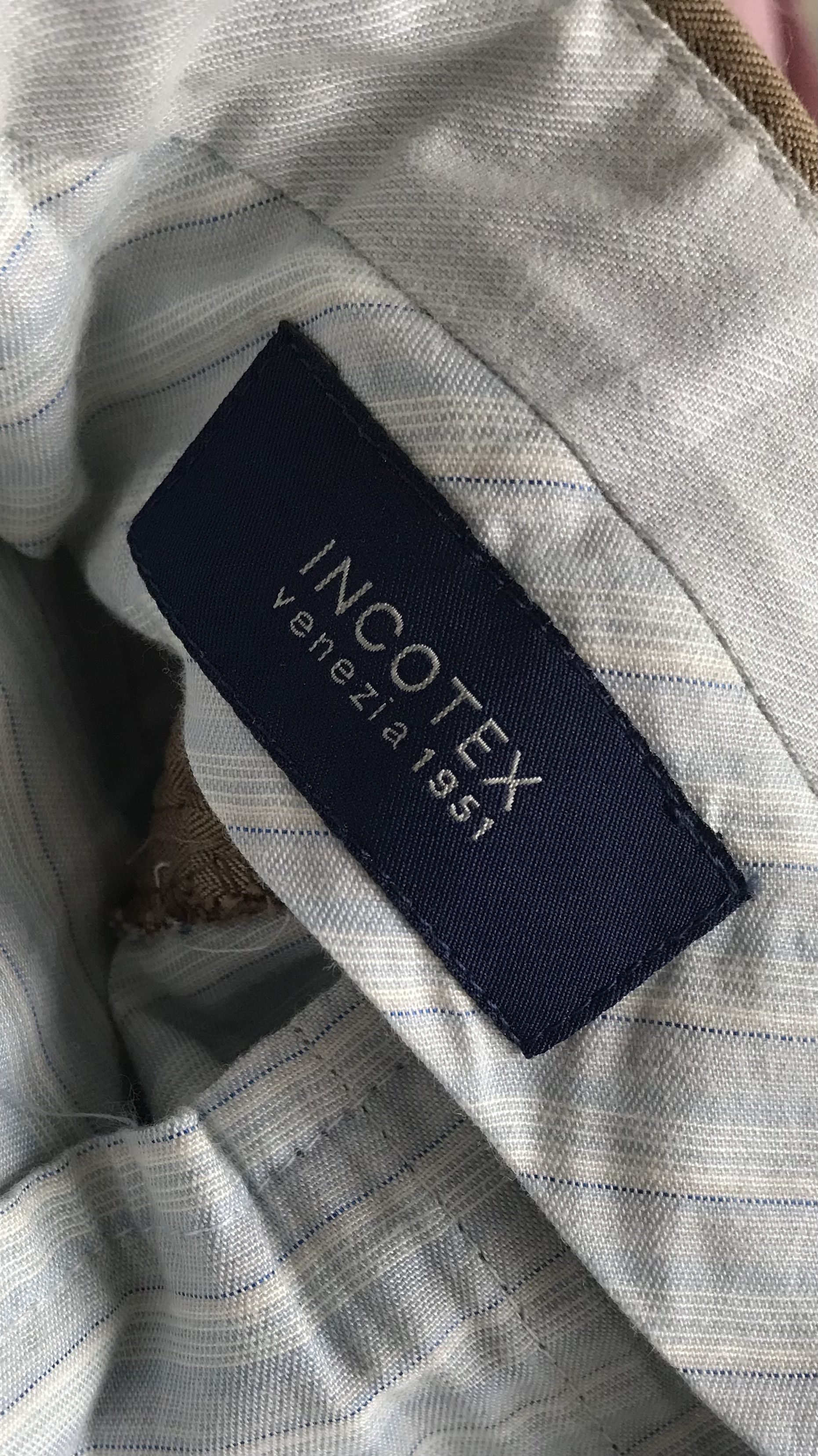 Incotex INCOTEX TAILORED WOVEN HERRINGBONE COTTON CHINOS Size 48R - 1 Thumbnail