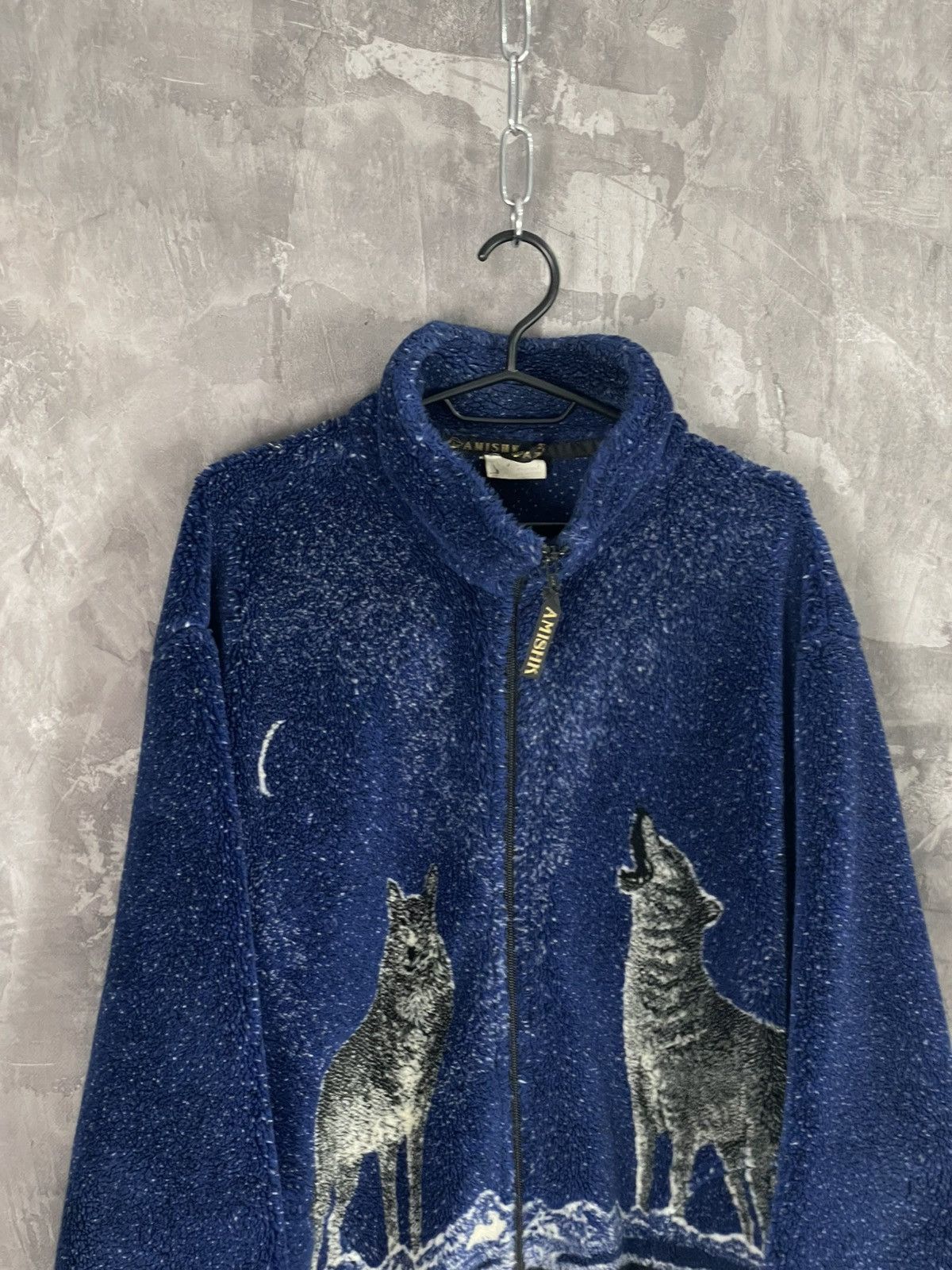 Other Vintage Wolf Animal Fleece Jacket Full Printed Oversized Y2K Size US L / EU 52-54 / 3 - 6 Thumbnail