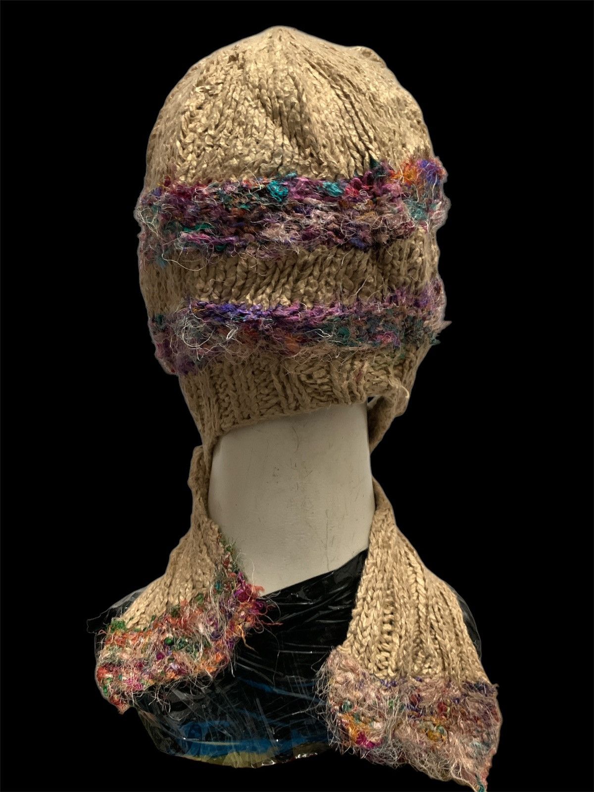 Designer × Japanese Brand Crochet Knitted Handmade Beanie Hats Rare design Size ONE SIZE - 4 Thumbnail