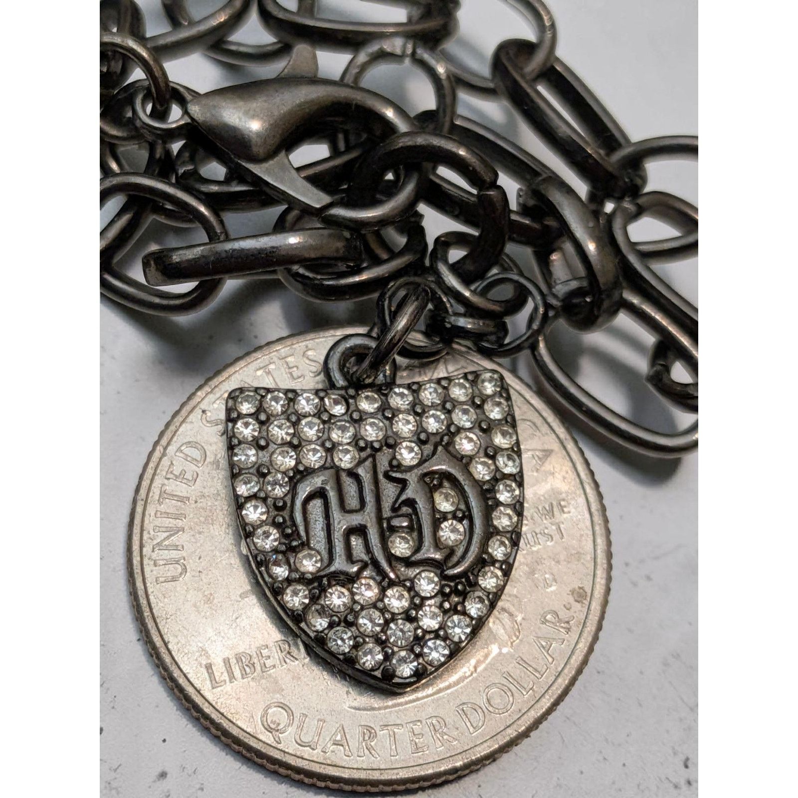 Harley Davidson HARLEY DAVIDSON Rhinestone HD Bar & Shield Charm Bracelet Size ONE SIZE - 7 Thumbnail