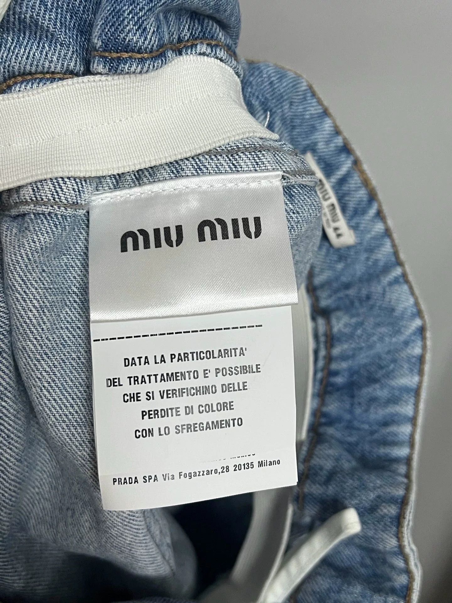Miu Miu Miu Miu Printed Logo Washed Denim Shorts Size US S / EU 44-46 / 1 - 4 Thumbnail