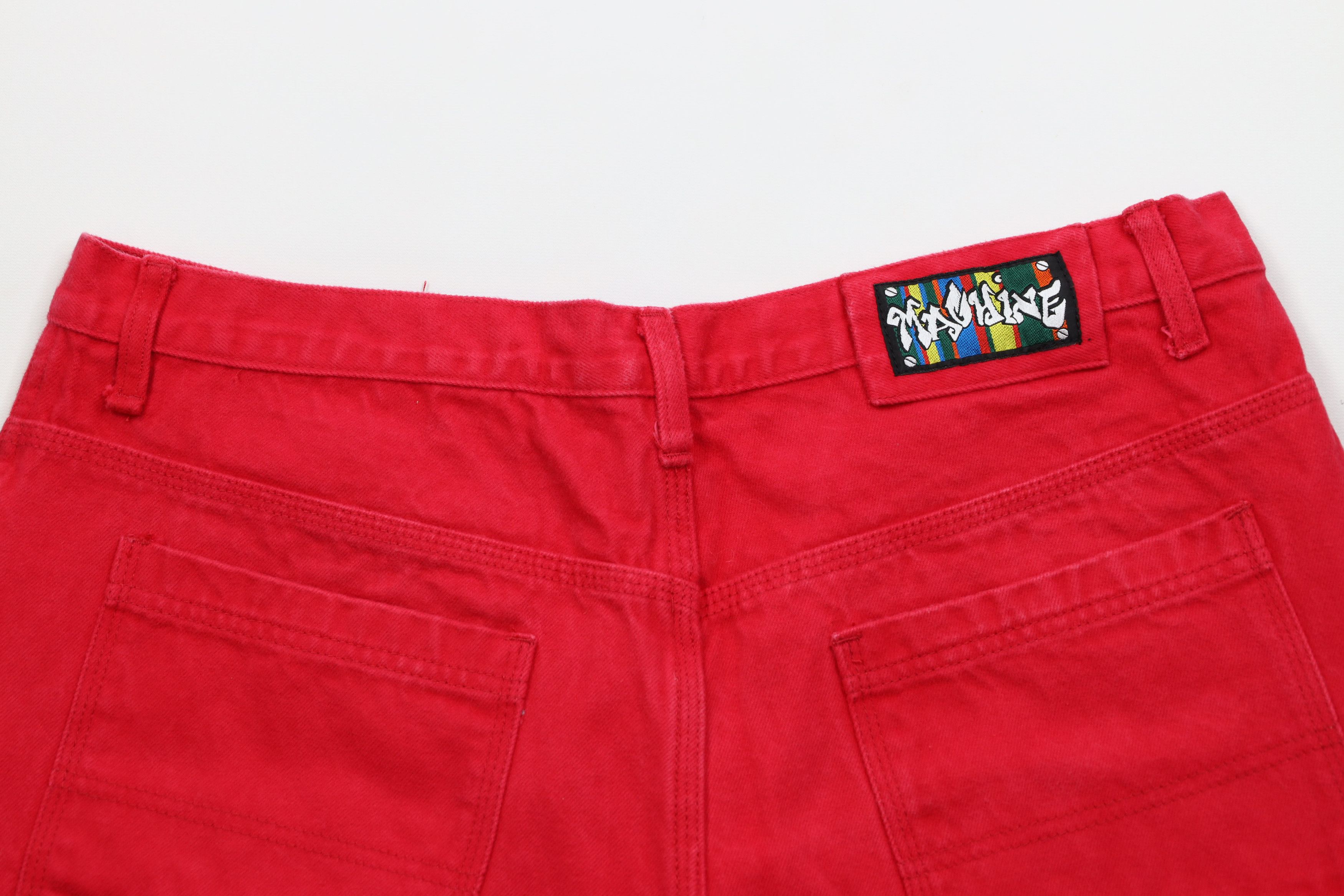 Vintage Vintage 90s Toy Machine Skateboard Denim Jean Shorts Red Size US 40 / EU 56 - 10 Thumbnail