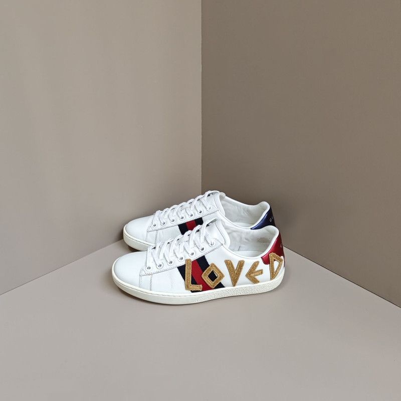 Gucci Gucci Loved Embroidered Low-Top Sneakers for Women 0079 Size US 8 / IT 38 - 1 Thumbnail