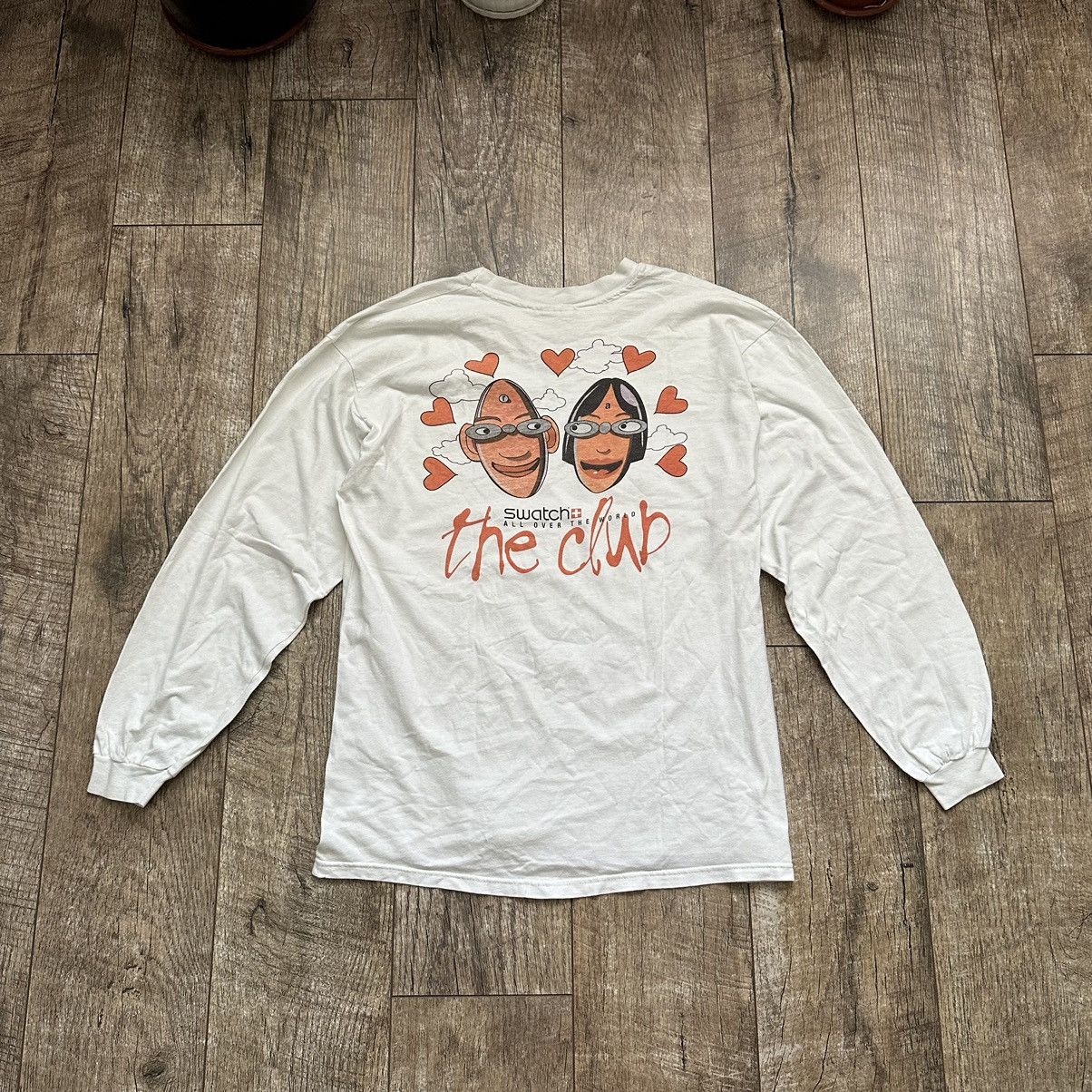 90s Swatch Watch Brand The Club Vintage Long Sleeve T Shirt
