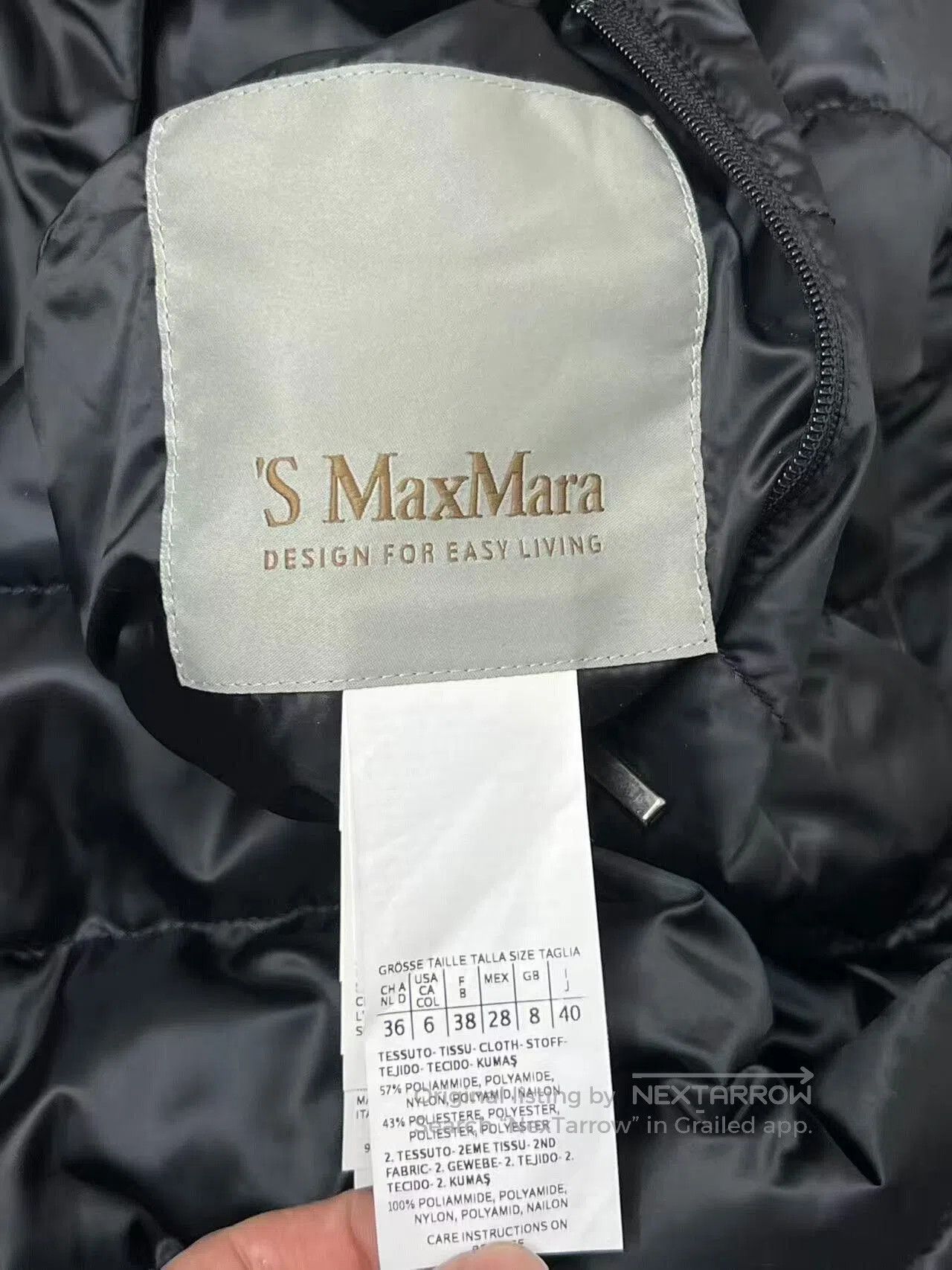 Max Mara MaxMara Black Long Down Coat. Size XL / US 12-14 / IT 48-50 - 3 Thumbnail