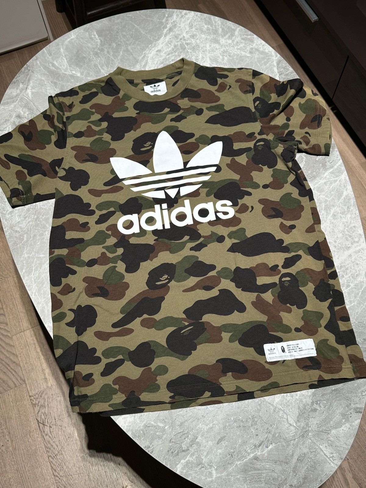 Adidas × Bape A Bathing Ape BAPE x Adidas 1st Camo Logo T-Shirt Tee Size US M / EU 48-50 / 2 - 1 Thumbnail