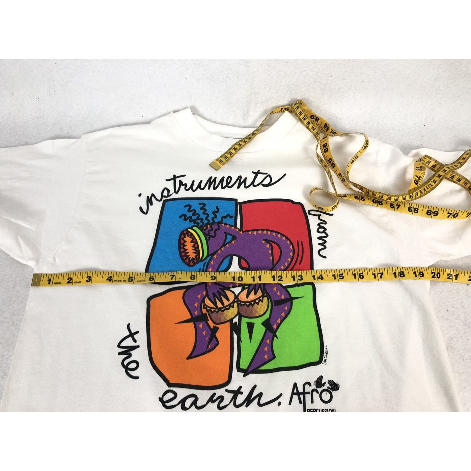 Gildan VTG Instruments Earth Shirt Single Stitch M Afro Percussion Size US M / EU 48-50 / 2 - 5 Thumbnail