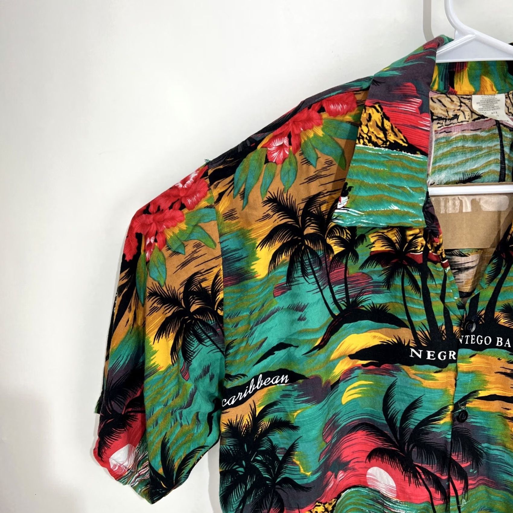ALOHAS Beach Club Hawaiian Aloha Shirt 2XL Mens Shirt Floral Hibiscus Jamaica Montego Bay Island Beach Multicolor Button-Up Short Sleeve Casual Summer Size US XXL / EU 58 / 5 - 3 Thumbnail