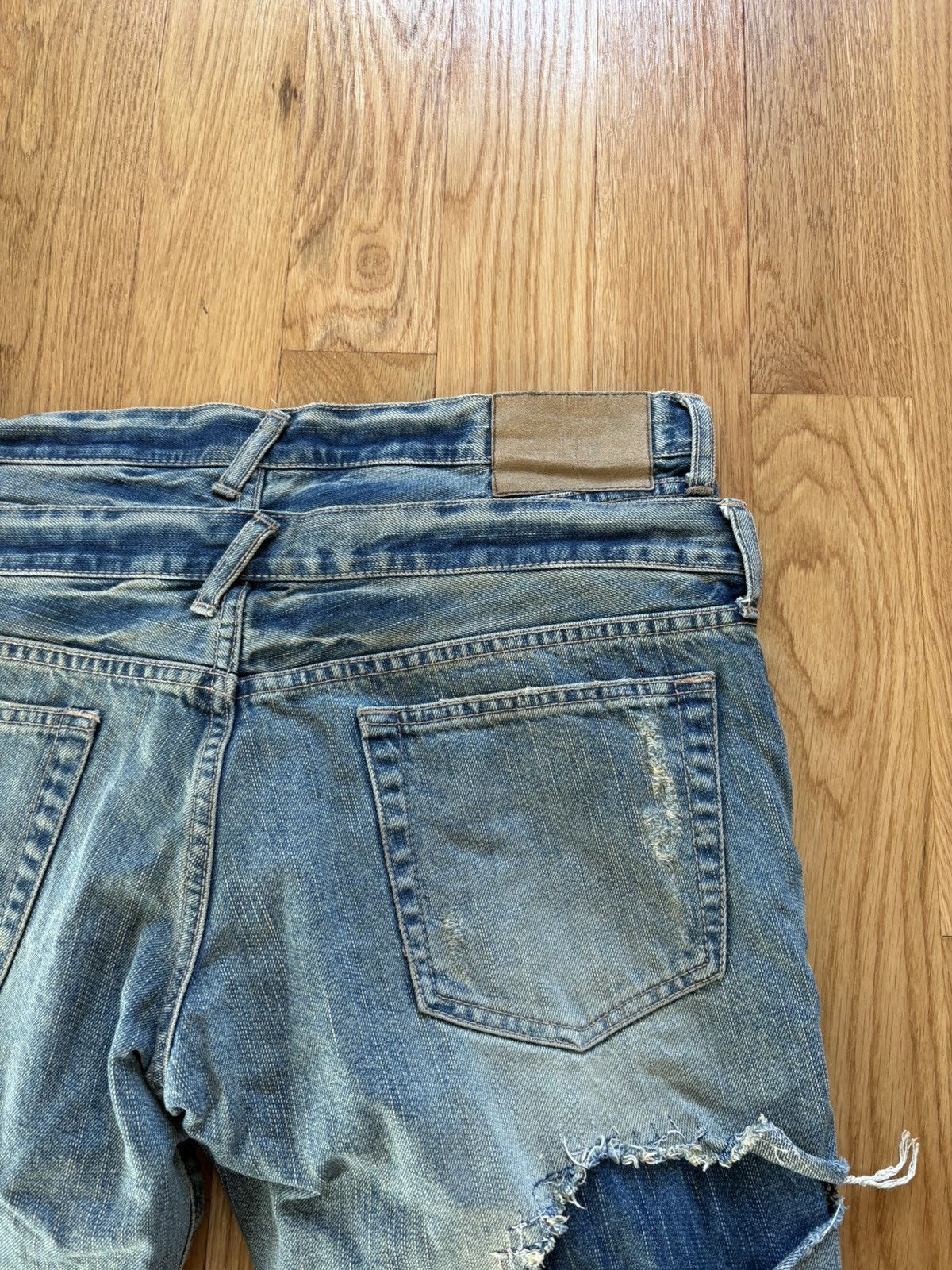 PPFM PPFM Double Waist Distressed Jeans Faded Denim XL 36x32 Size US 36 / EU 52 - 15 Thumbnail