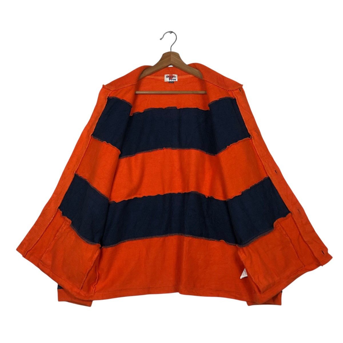 Japanese Brand 📌Vintage Button Bomber Cardigan Jacket Stone Free Striped Size US M / EU 48-50 / 2 - 14 Thumbnail