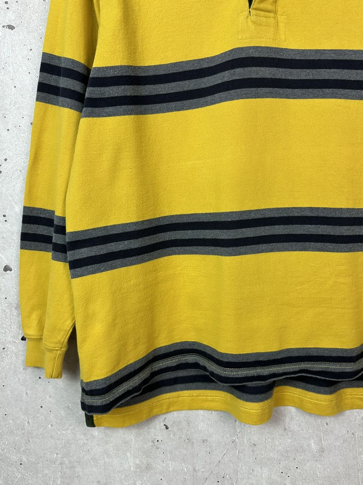 Gant Vintage Gant USA Yellow Stripped Cotton Long Sleeve Polo Size US L / EU 52-54 / 3 - 5 Thumbnail