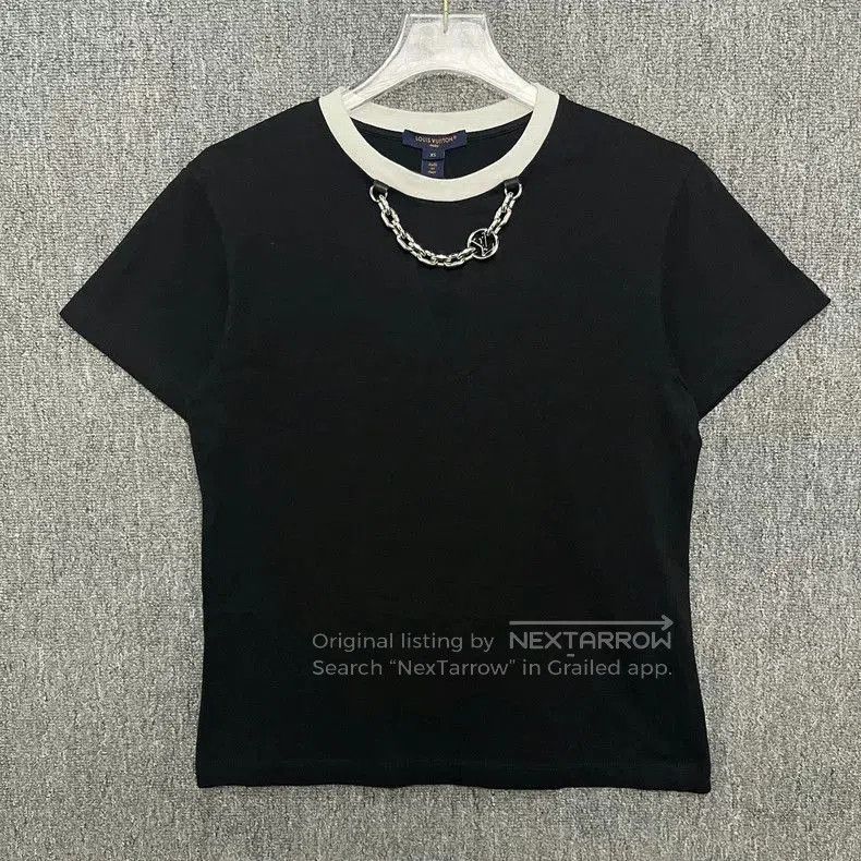 LV SS24 Chain Trim Short Sleeve Top.