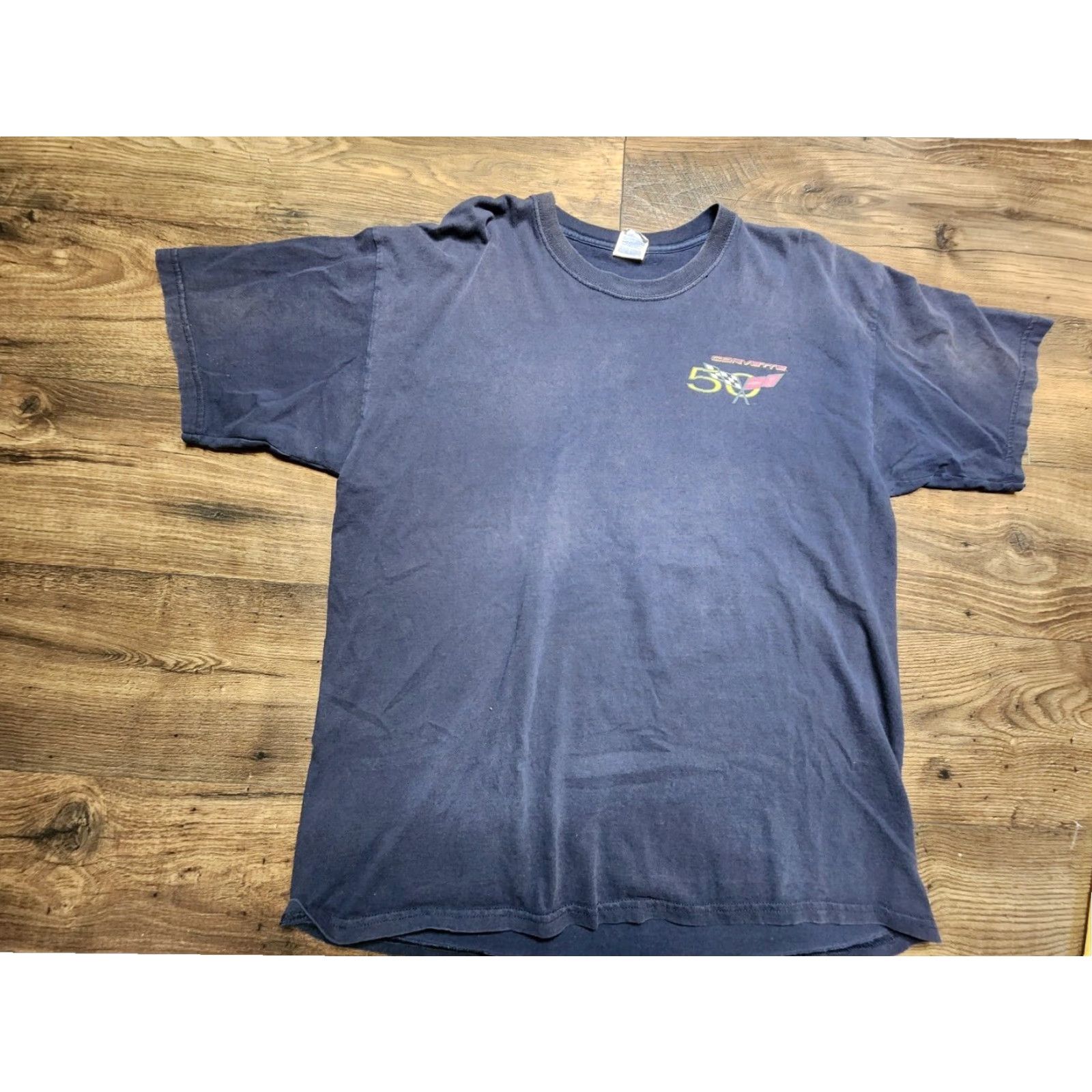 Gildan VINTAGE Corvette Celebrating 50 Years American Tradition Graphic T Shirt Mens XL Blue Size US XL / EU 56 / 4 - 4 Thumbnail