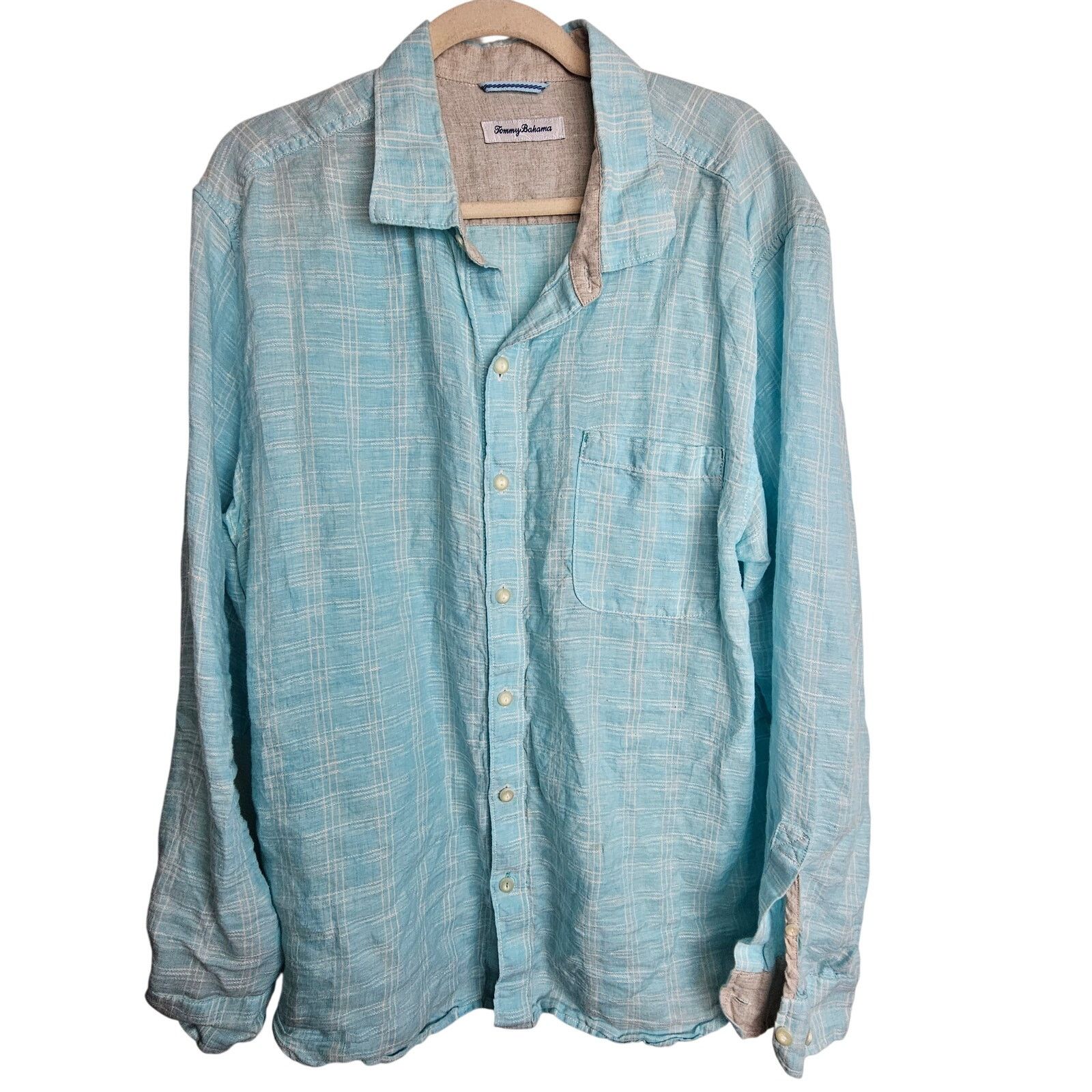 Tommy Bahama Tommy Bahama Mens Plaid Linen Shirt Size XL Coastal Resort Size US XL / EU 56 / 4 - 1 Thumbnail